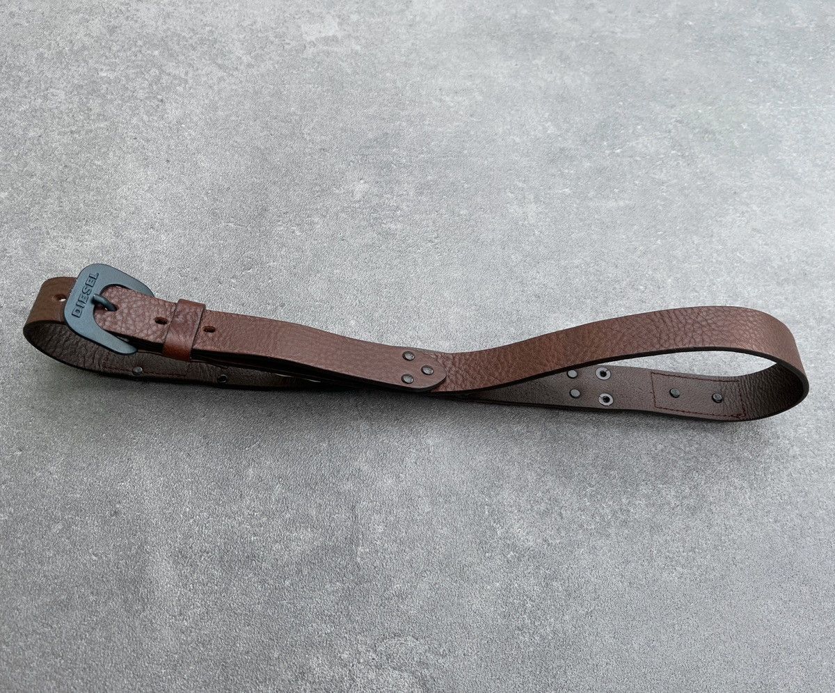 Diesel 🔥Rare Vintage 2000’s DIESEL Big logo Leather Belt Size ONE SIZE - 6 Thumbnail