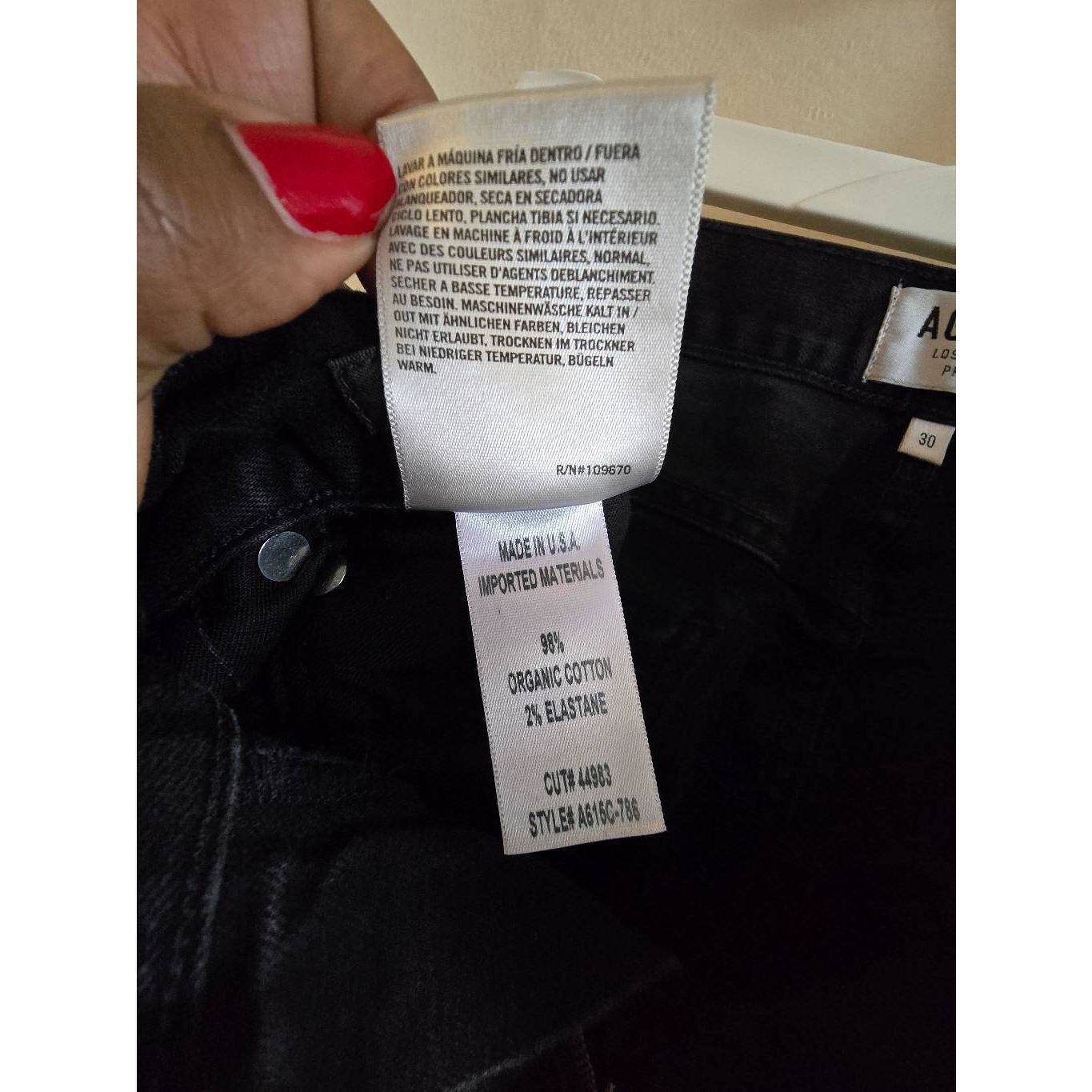 Agolde AGOLDE Feel Good Jeans Women’s Size 30 High Rise Black Organ Size 30" / US 8 / IT 44 - 8 Thumbnail