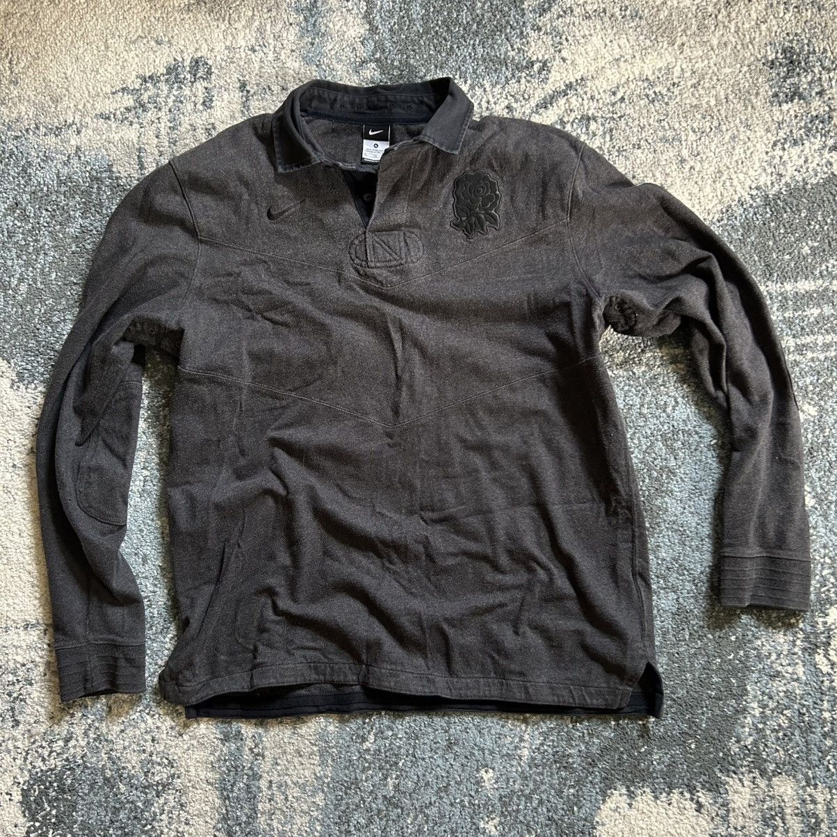Nike 2012 ENGLAND ALL BLACK ROSE L/S RUGBY TOP Y2K ANTHRACiTE Size US XL / EU 56 / 4 - 15 Thumbnail