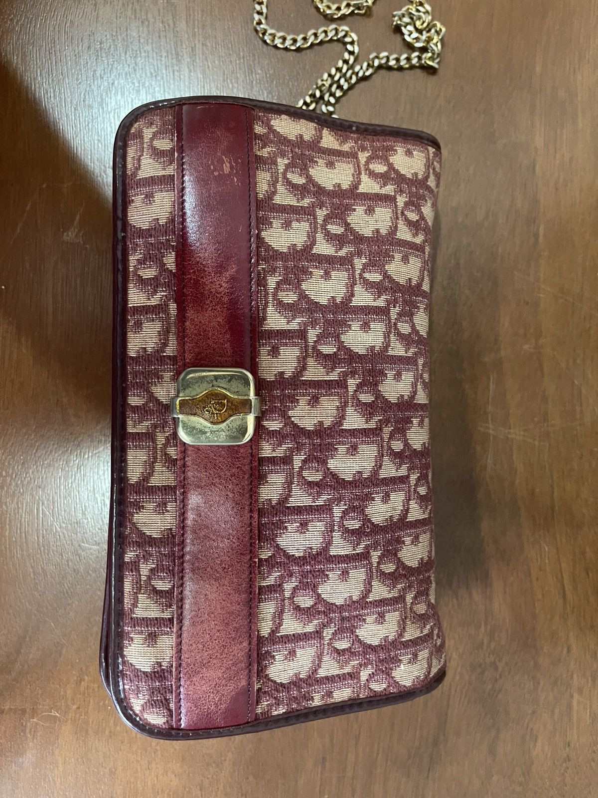 Dior CHRISTIAN DIOR DIORISSMO CHAIN BURGUNDY MONOGRAM CLUTCHBAG Size ONE SIZE - 2 Thumbnail
