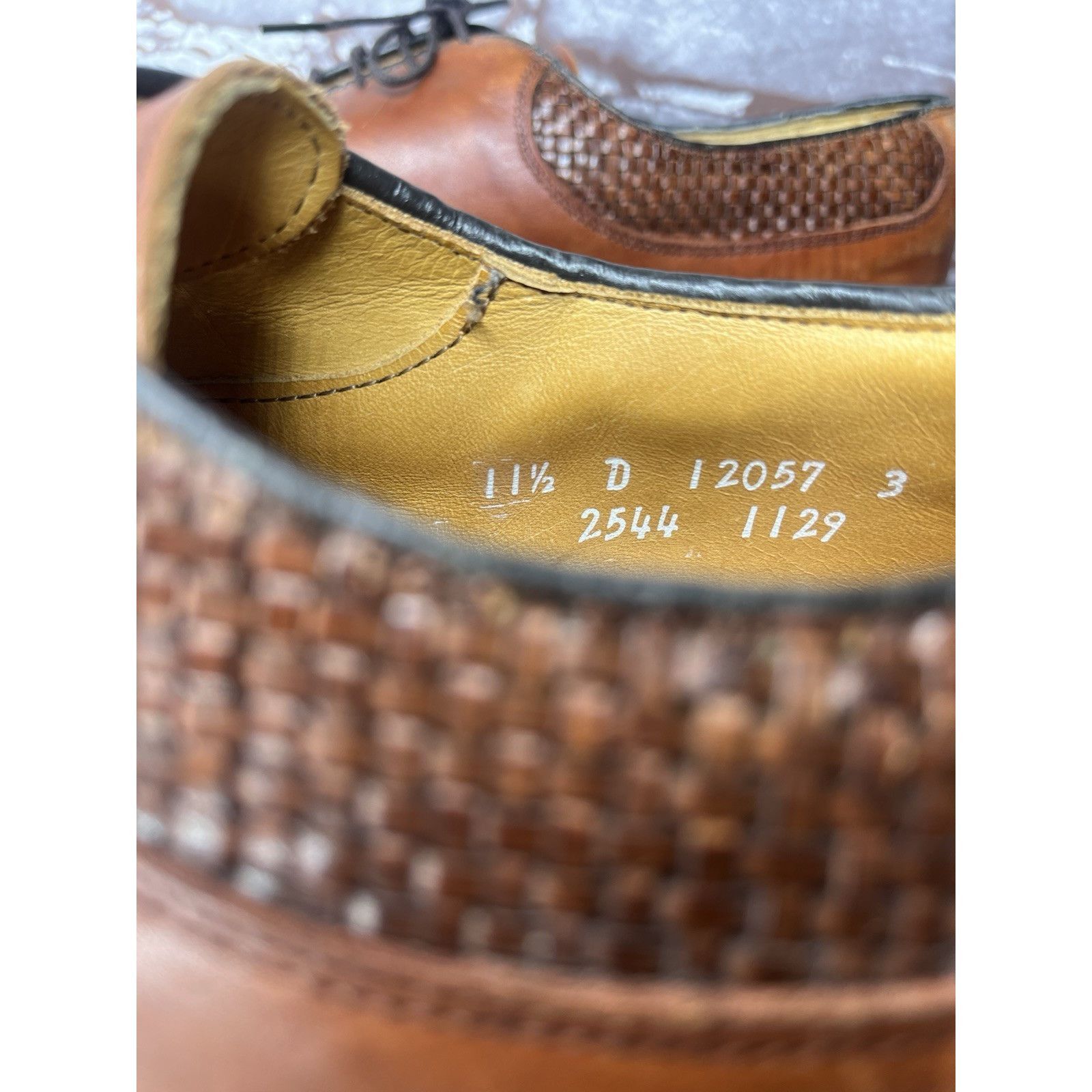 Allen Edmonds Allen Edmonds Norfolk Woven Brown Leather Oxfords Dress Shoe Size US 11.5 / EU 44-45 - 10 Thumbnail