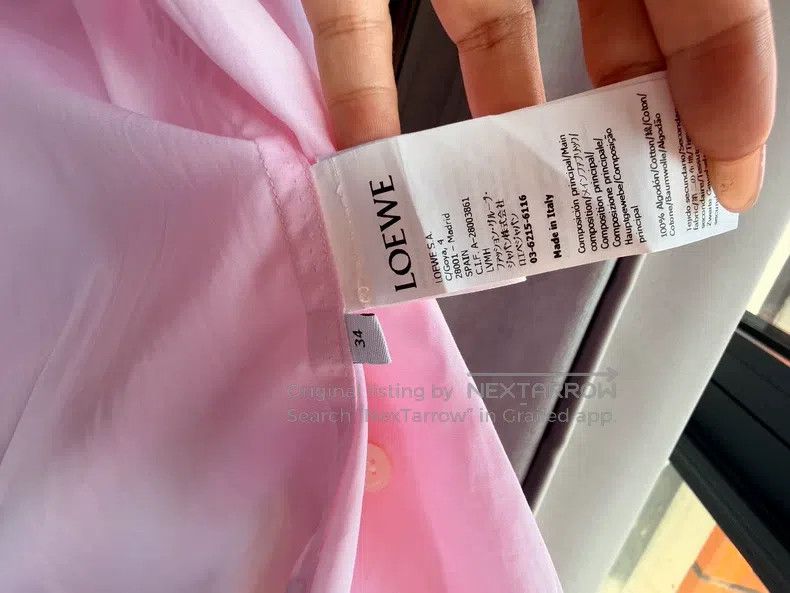 Loewe Loewe Pink Long Sleeve Shirt with Detachable White Collar Size XXS / US 00 / IT 34 - 4 Thumbnail