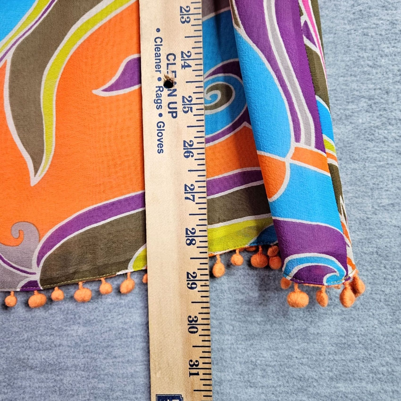 Trina Turk Trina Turk Women's XS Silk Colorful Psychedelic Cami Top Pom Pom Trim Lined Size XS / US 0-2 / IT 36-38 - 4 Thumbnail