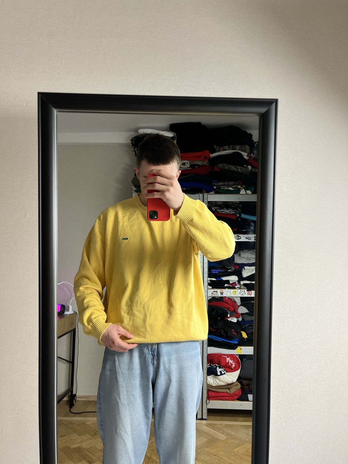 Lacoste × Vintage Lacoste Vintage Sweater Knit Casual Yellow 90s Hype Rare Size US XL / EU 56 / 4 - 2 Thumbnail