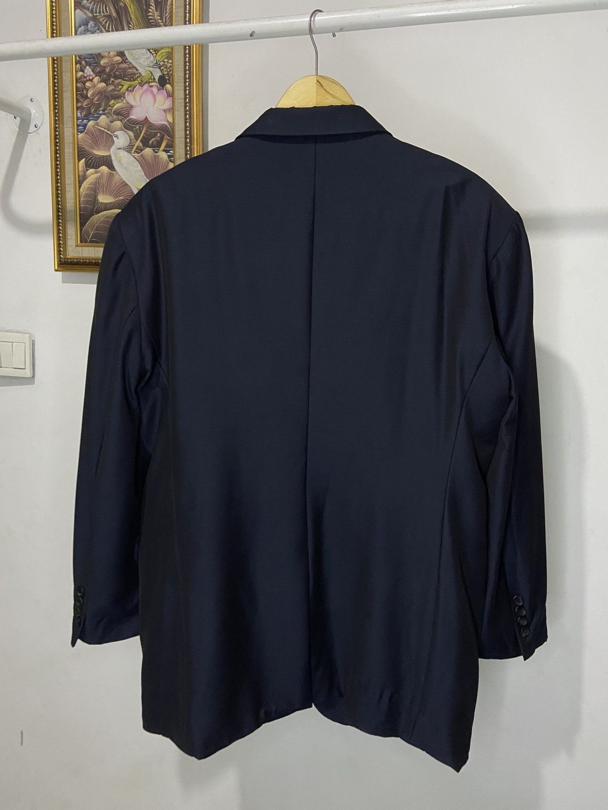 Solid Homme × Wooyoungmi Wooyoungmi Solid Homme Navy Sateen Single Breasted Blazer Size 46L - 7 Thumbnail
