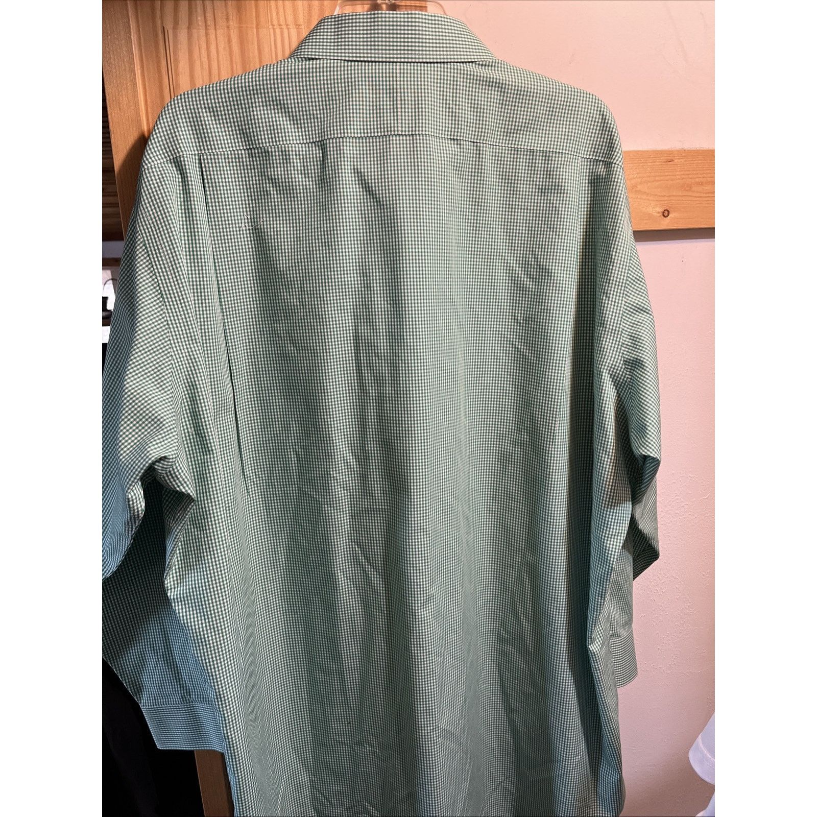 Paul Fredrick Paul Fredrick Two-Ply Cotton Shirt Mens 18 34 Green Plaid LS Size US XXL / EU 58 / 5 - 9 Thumbnail
