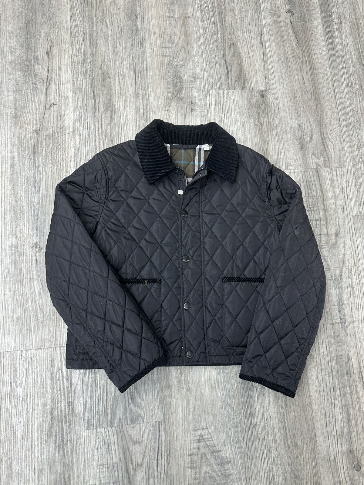 Burberry Burberry Quilted Jacket - Green Plaid Print Size US L / EU 52-54 / 3 - 1 Thumbnail