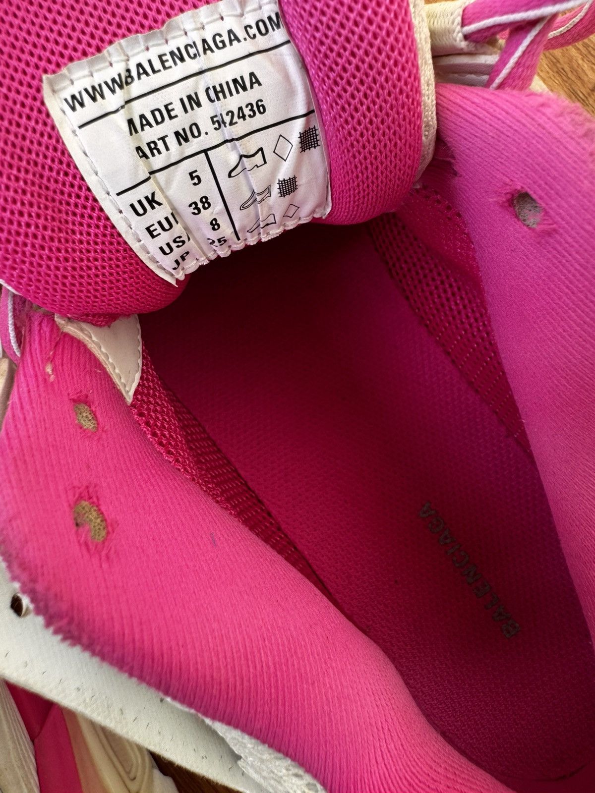 Balenciaga 💕🔥BALENCIAGA PINK / WHITE TRACK SNEAKERS Size US 8 / IT 38 - 14 Thumbnail