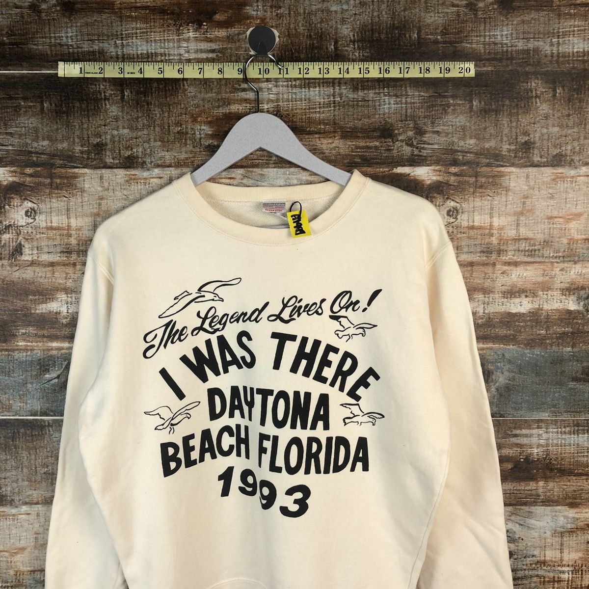 Japanese Brand i was there daytona beach Cream Sweatshirt #A1999 Size US S / EU 44-46 / 1 - 2 Thumbnail