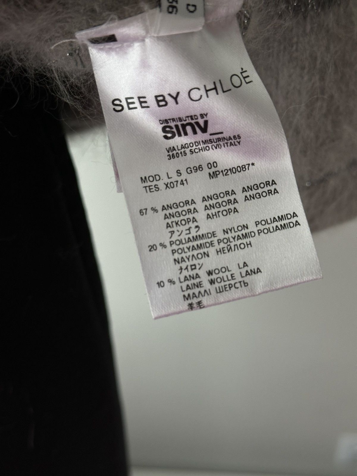 See by Chloe See by Chloé grey long soft winter wool angora sweater striped Size S / US 4 / IT 40 - 7 Thumbnail