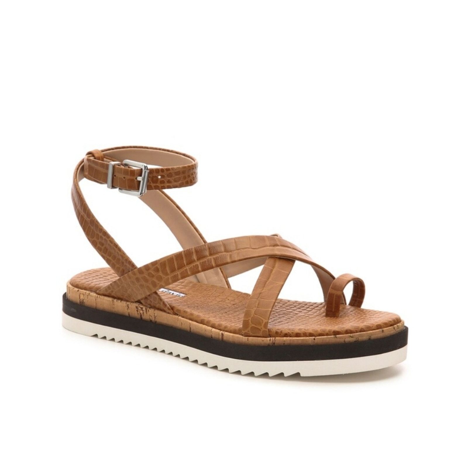 Other Charles David Chance Sandal Reptile Embossed Brown Leather Size US 9.5 / IT 39.5 - 1 Thumbnail