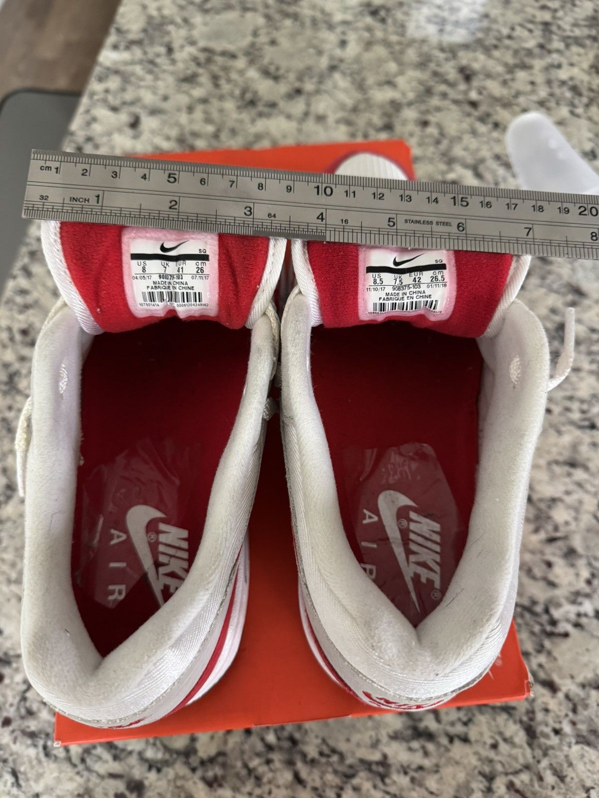 Nike Nike Air Max 1 “Anniversary Red” 2018 Size US 8 / EU 41 - 9 Thumbnail
