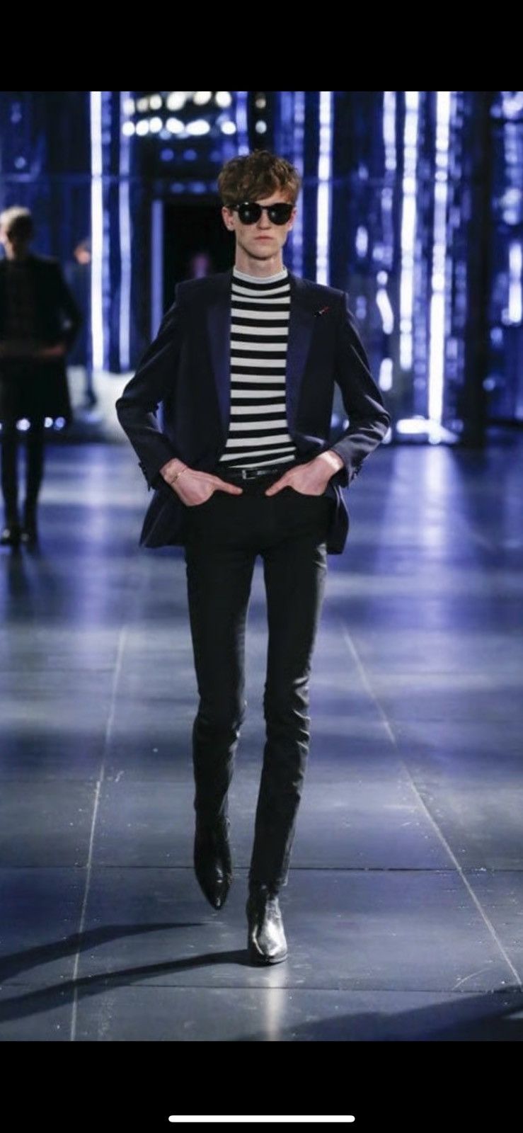 Saint Laurent Paris FW15 Navy Blazer Size 50R - 3 Thumbnail