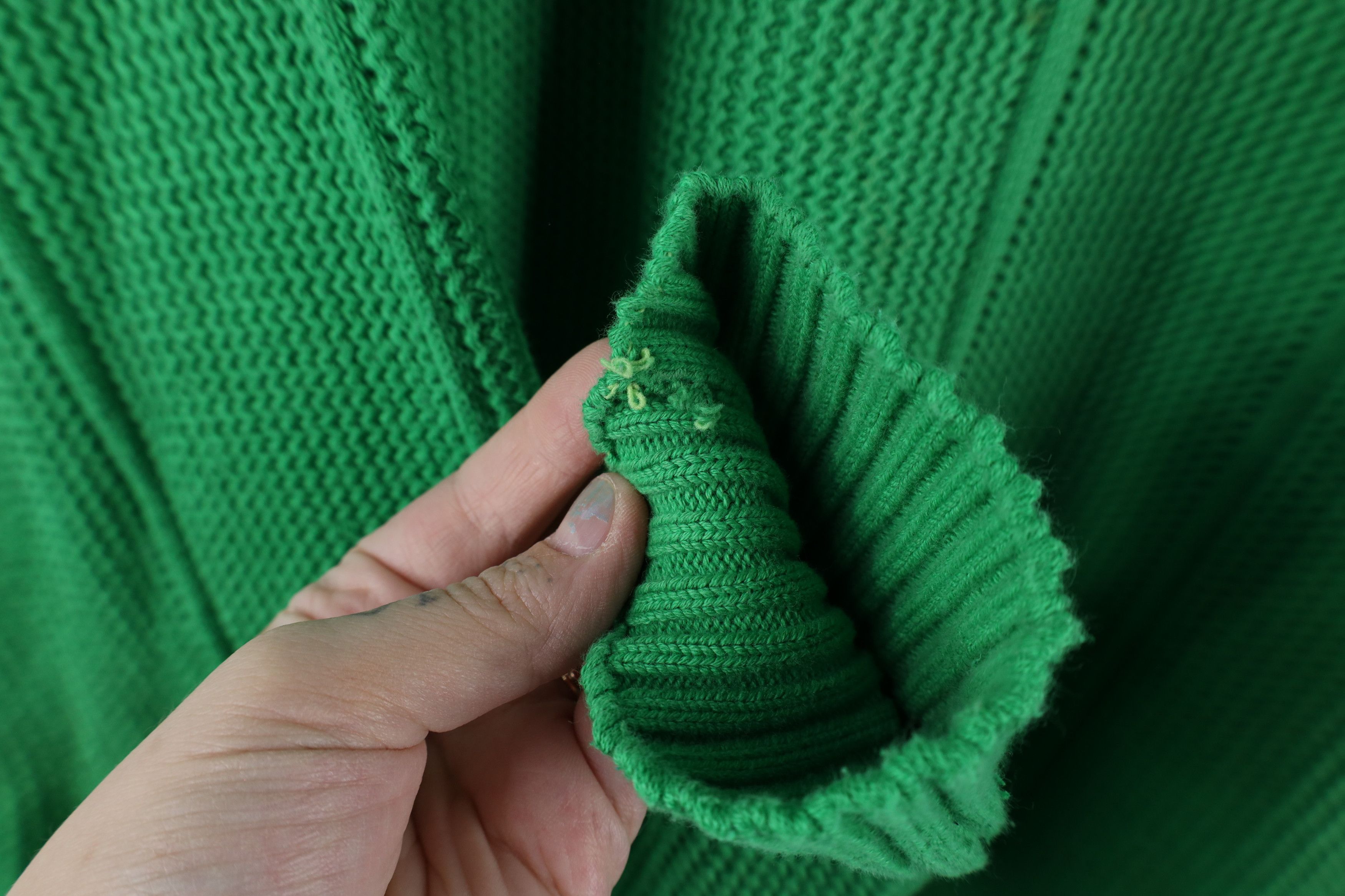 Vintage Vintage 90s Streetwear Heavyweight Cotton Knit Sweater Green Size US M / EU 48-50 / 2 - 5 Thumbnail