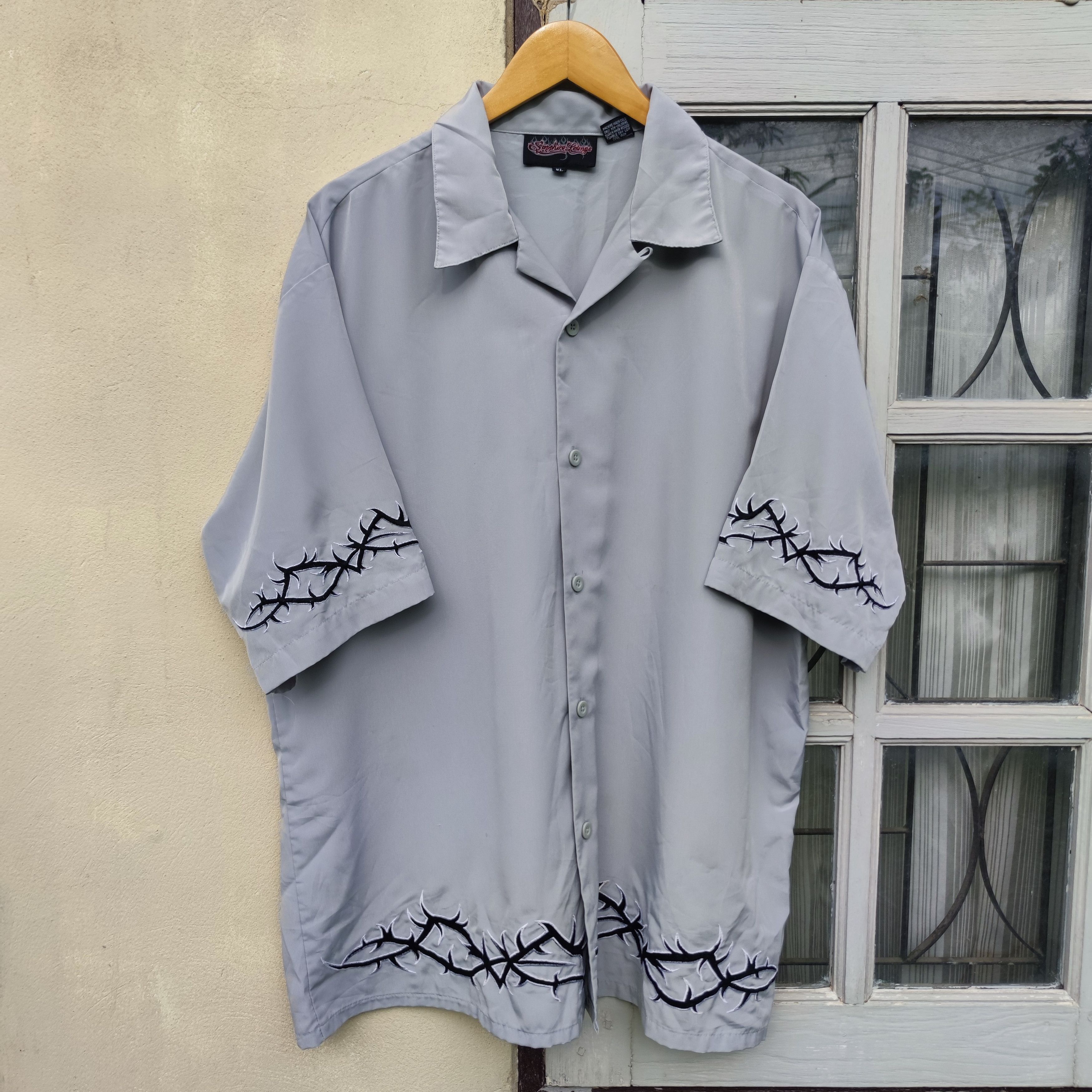 Vintage Sapphire Loung Tribal Barb Embroidered Oversized Shirt Size US XL / EU 56 / 4 - 1 Thumbnail