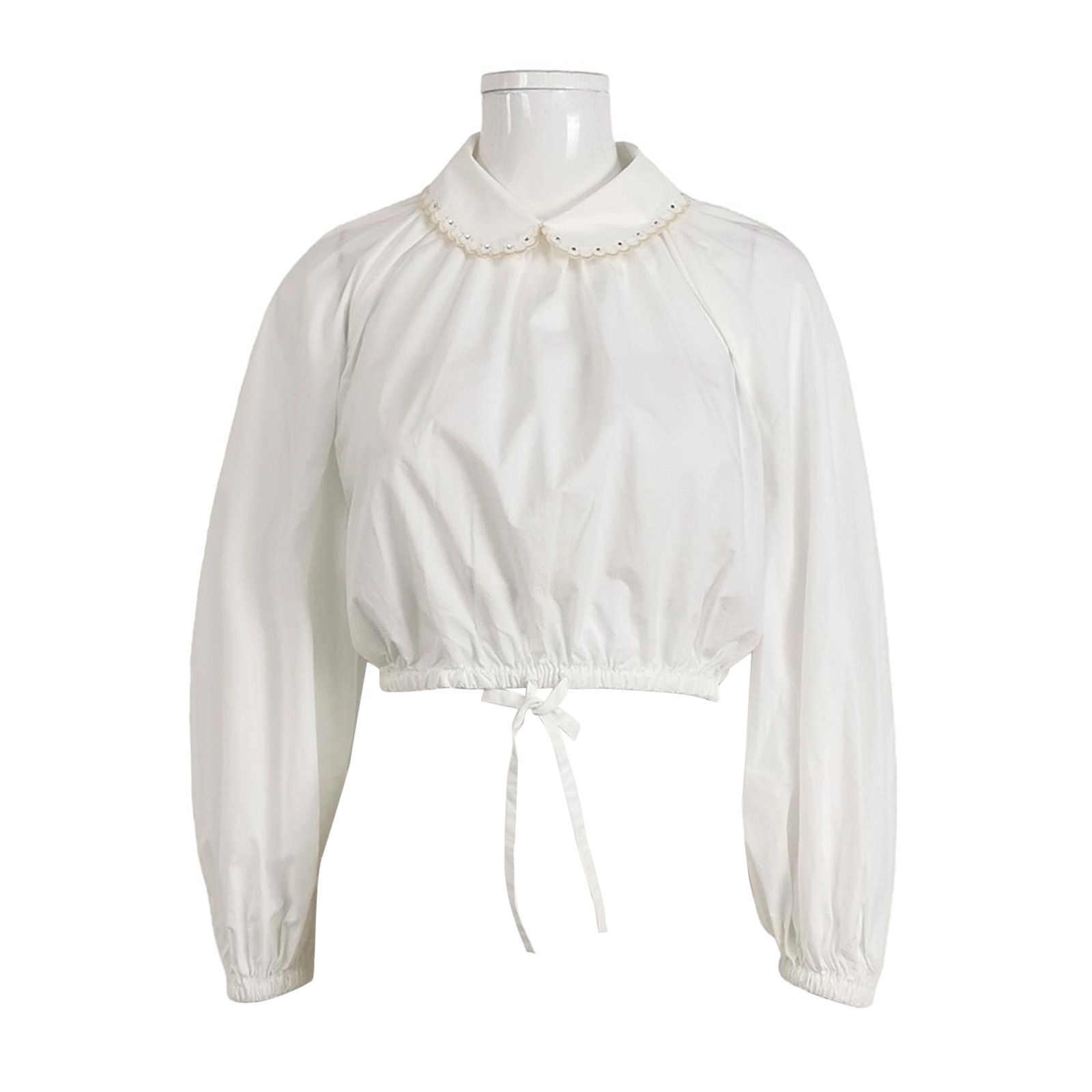 Gucci Gucci Crystal Collar White Blouse Size 40 Size S / US 4 / IT 40 - 1 Thumbnail