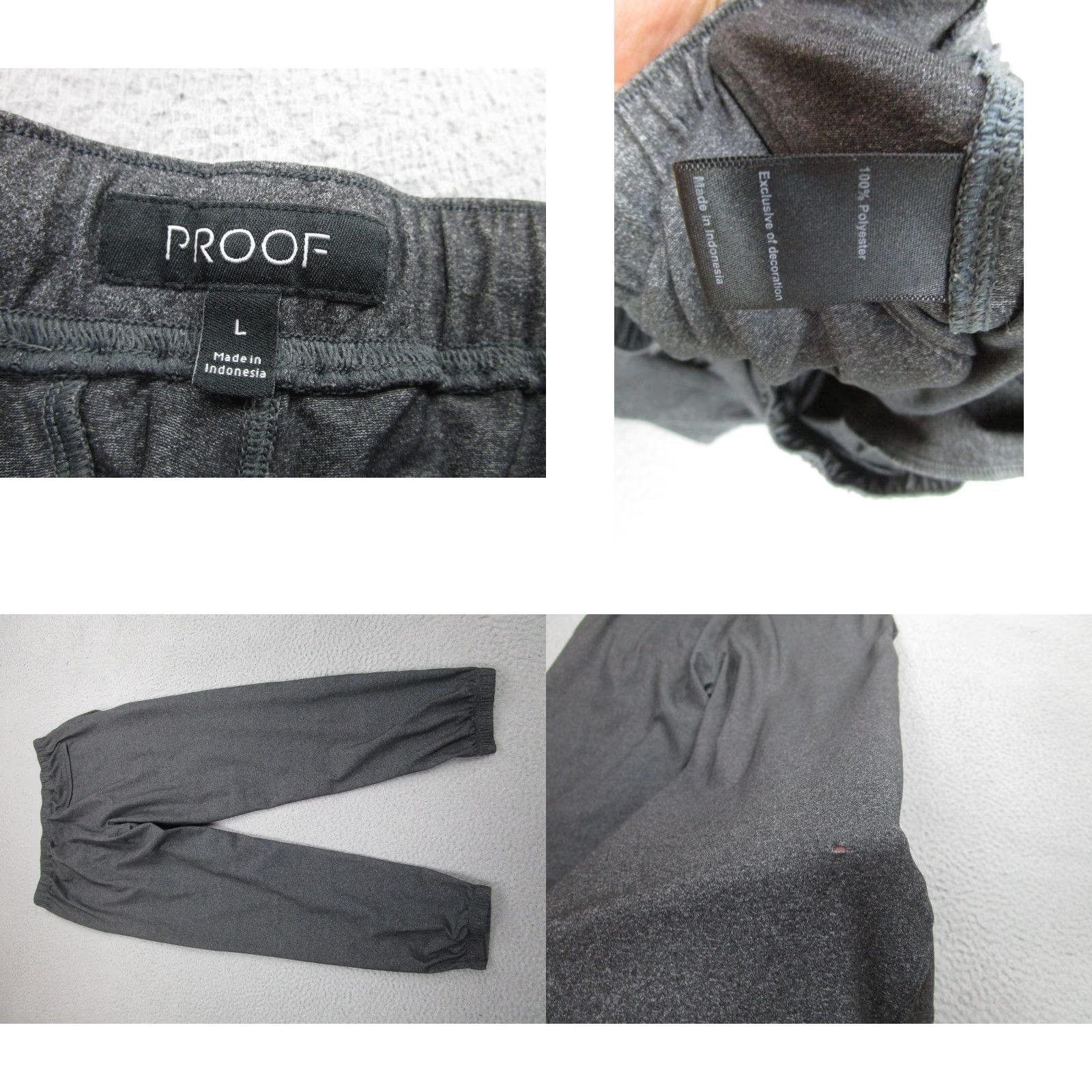Vintage Proof Pants Mens Large Joggers Polyester Elastic Waist Pocket Drawstring Defect Size US 33 - 8 Thumbnail