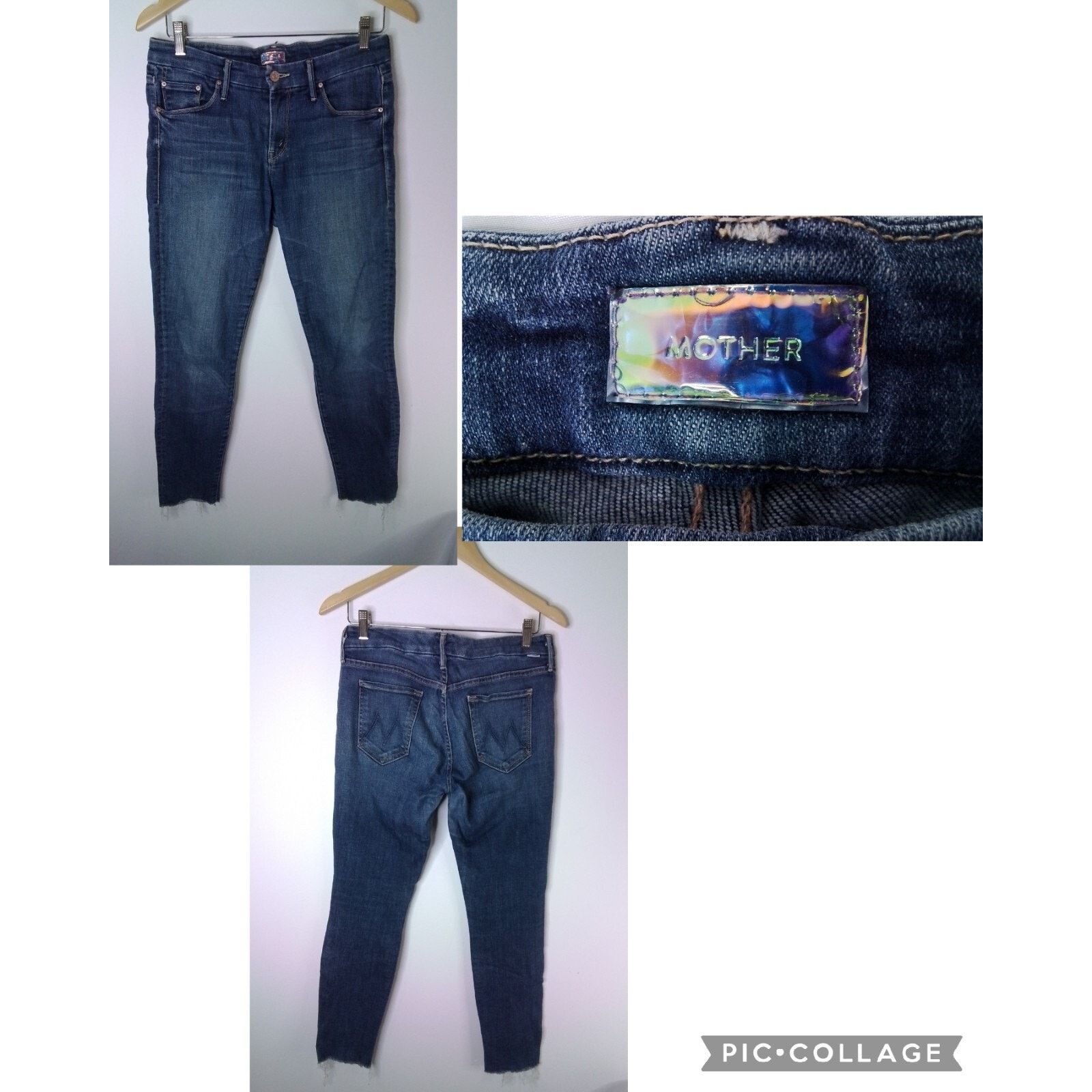 MOTHER Mother Denim Jeans Women's 29 The Looker Ankle Fray Dark Size 29" - 1 Thumbnail