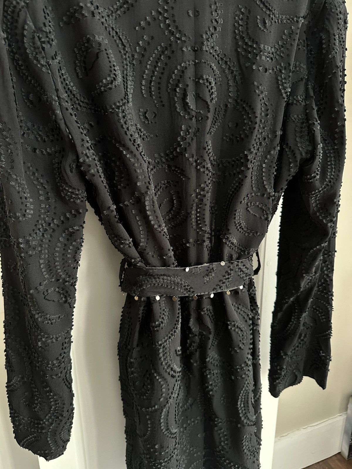 Saint Laurent Paris Black Jacquard Robe Coat w/ Charm Trims Size US S / EU 44-46 / 1 - 10 Thumbnail