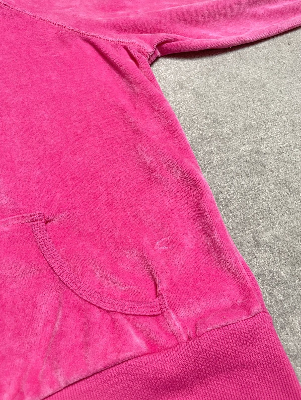Vintage Vintage Velvet Pink Sweatshirt Zip Hoodie Drip Swag Size S / US 4 / IT 40 - 4 Thumbnail