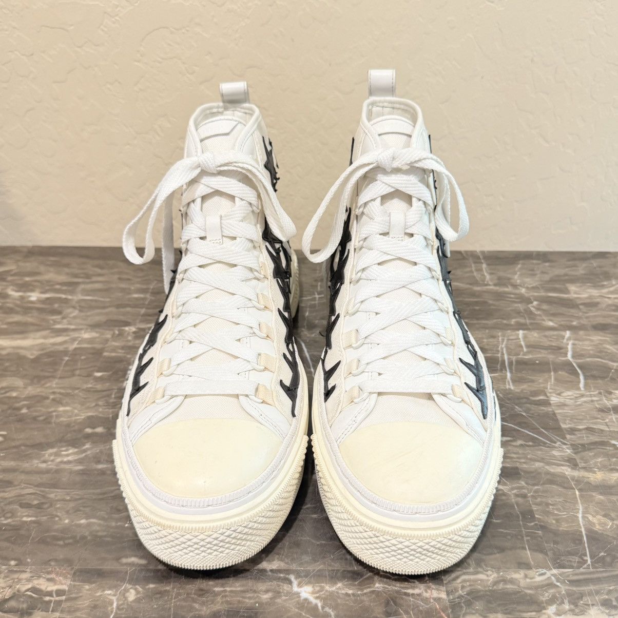 Amiri Amiri Stars Court Hi Star Patch High Top Sneakers Size US 13 / EU 46 - 3 Thumbnail