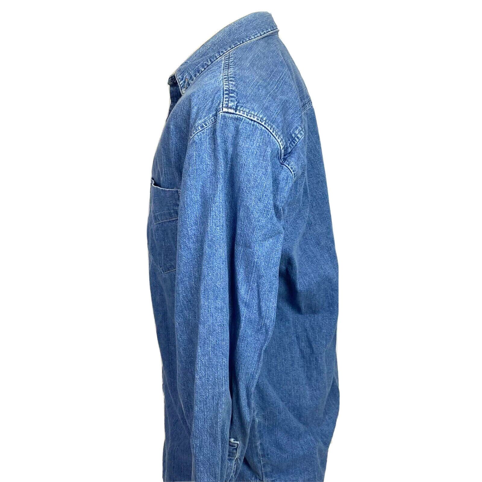 Guess Vintage Guess button up Denim Shirt Size Large Boyfriend Size US L / EU 52-54 / 3 - 3 Thumbnail