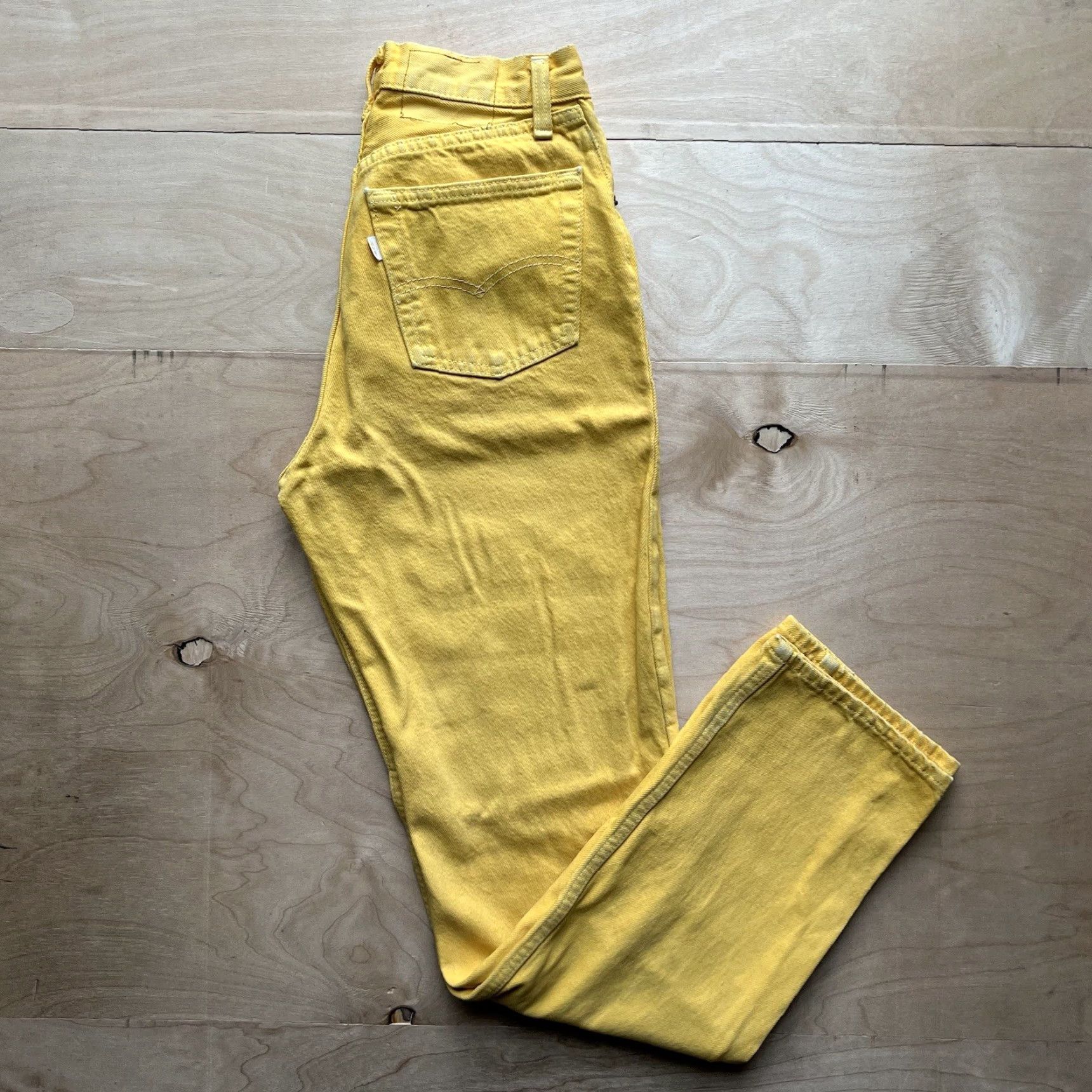 Levi's Vintage Levi's 501 Jeans 25x30.5 Yellow 80s Denim For Women Made In USA Summer Size 42" / US 20 - 2 Thumbnail