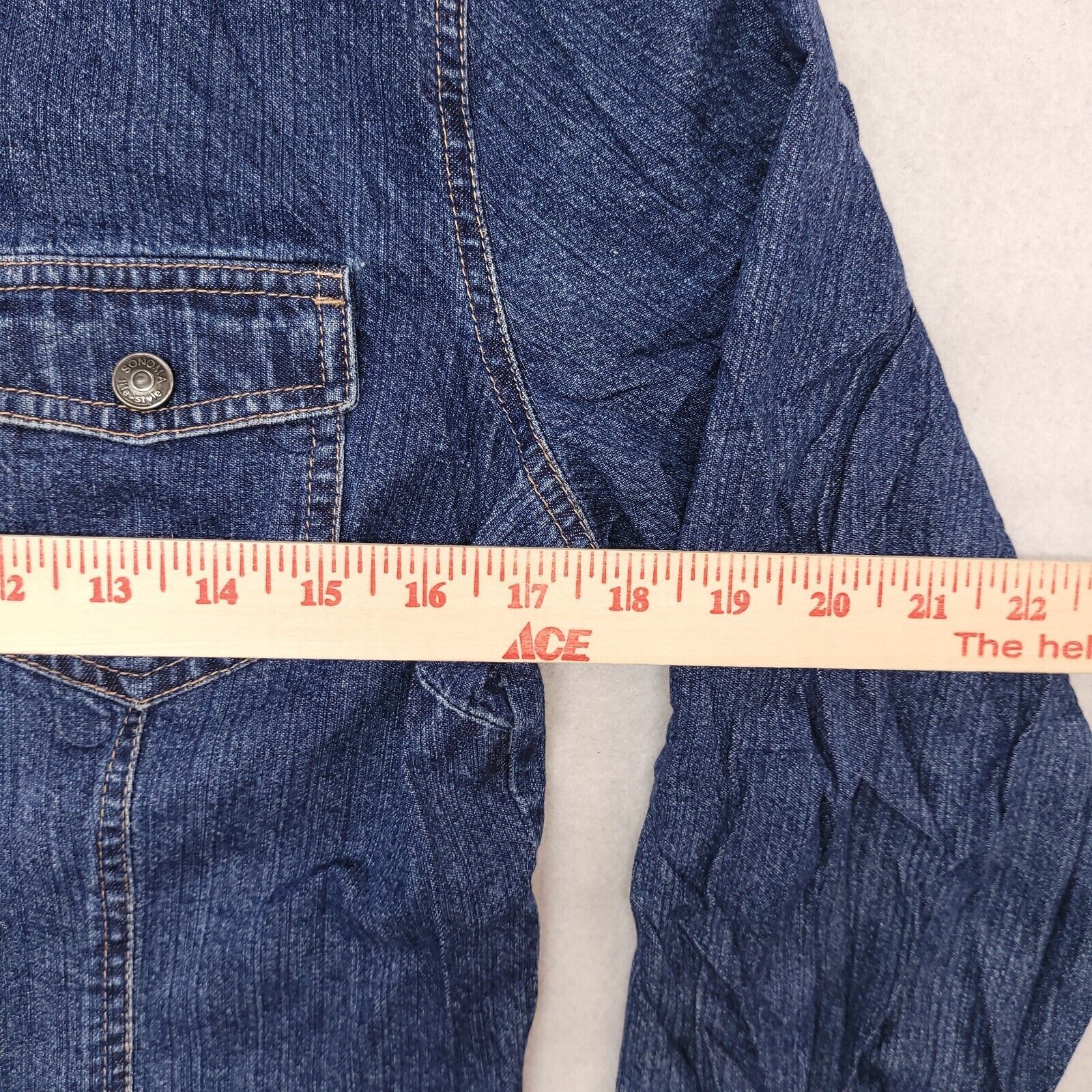 Sonoma Sonoma Zip Long Sleeve Denim Jean Jacket Womens Size S Blue Size S / US 4 / IT 40 - 6 Thumbnail
