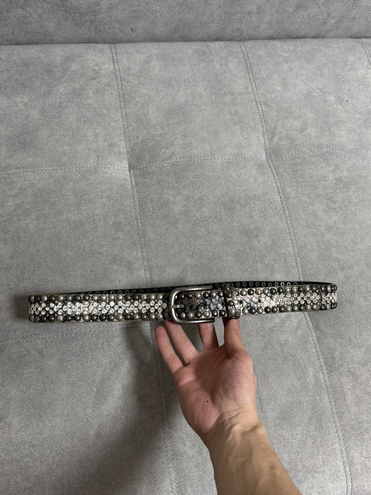 Japanese Brand × Vintage Vintage Y2K leather avant garde glamour belt Size ONE SIZE - 5 Thumbnail