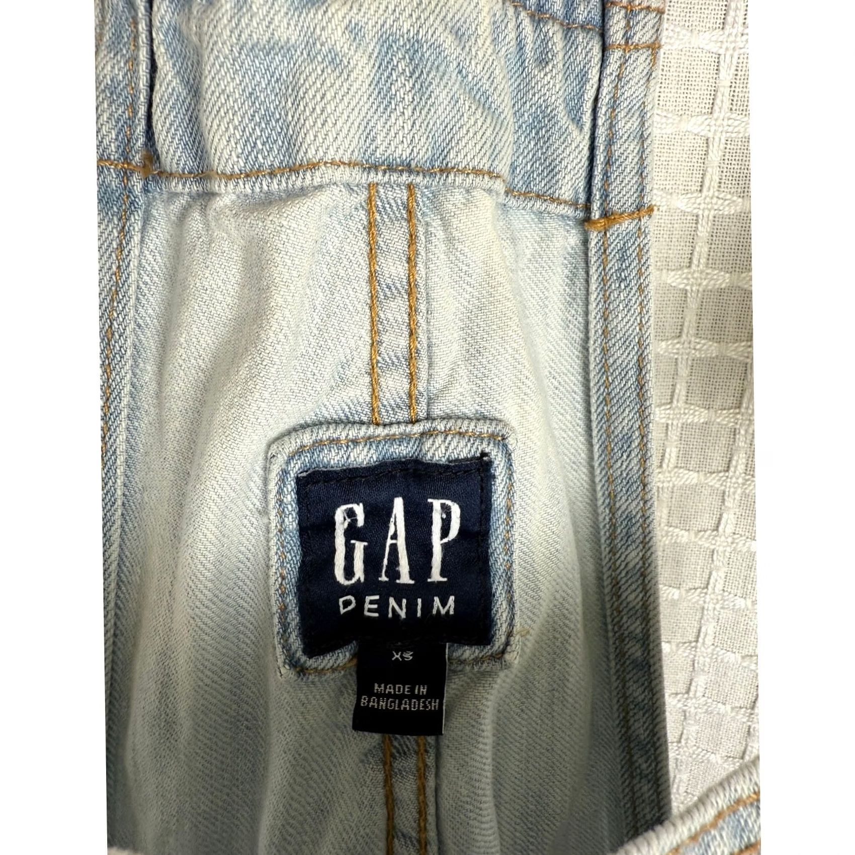 Gap GAP Denim Overalls One-Piece 100% Cotton Light Wash XS Womens Regular Blue Pockets Size 26" / US 2 / IT 38 - 7 Thumbnail