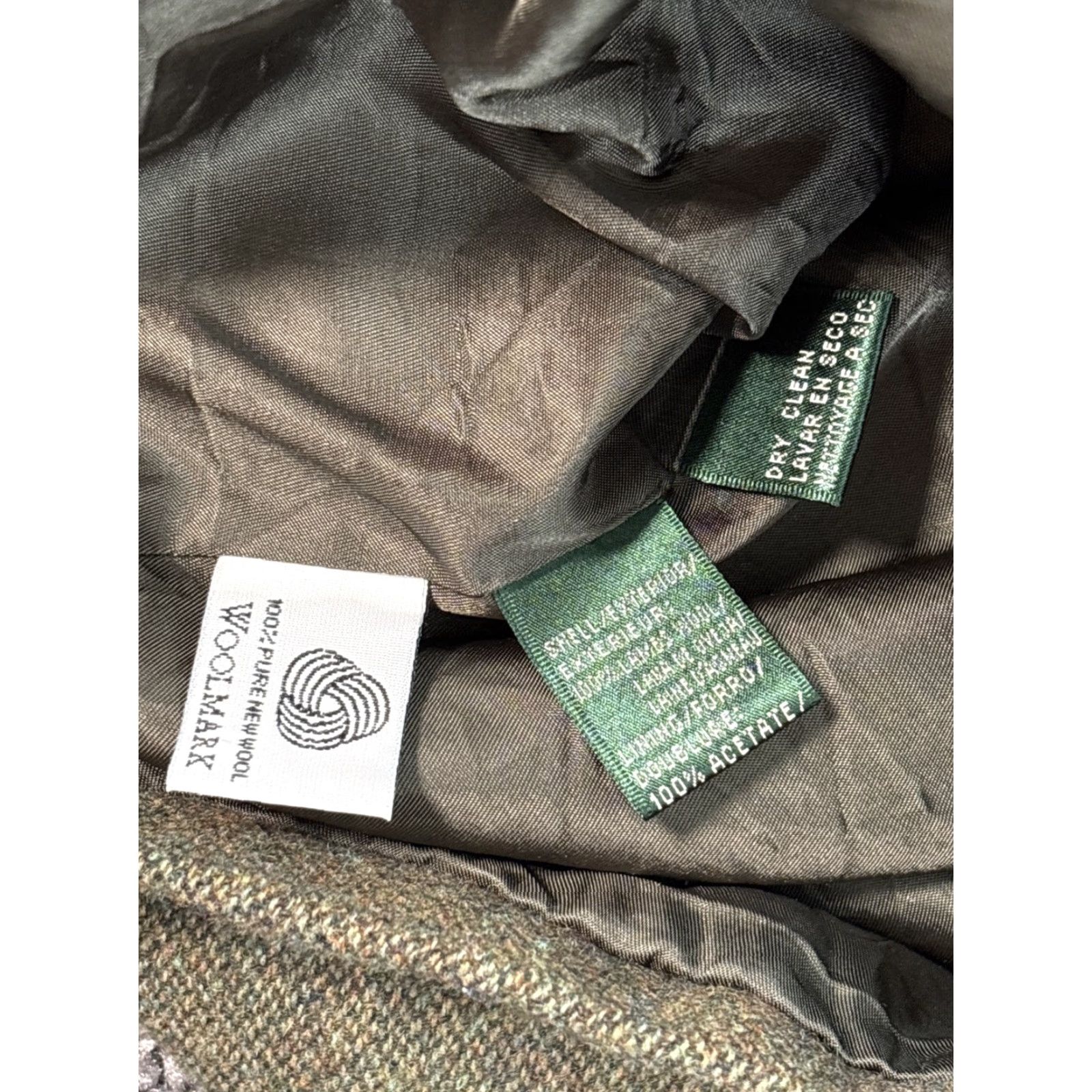 Ralph Lauren VINTAGE Lauren Ralph Lauren Blazer Womens 8 Herringbone Wool Zipper Green Lined Pockets Jacket Size M / US 6-8 / IT 42-44 - 5 Thumbnail