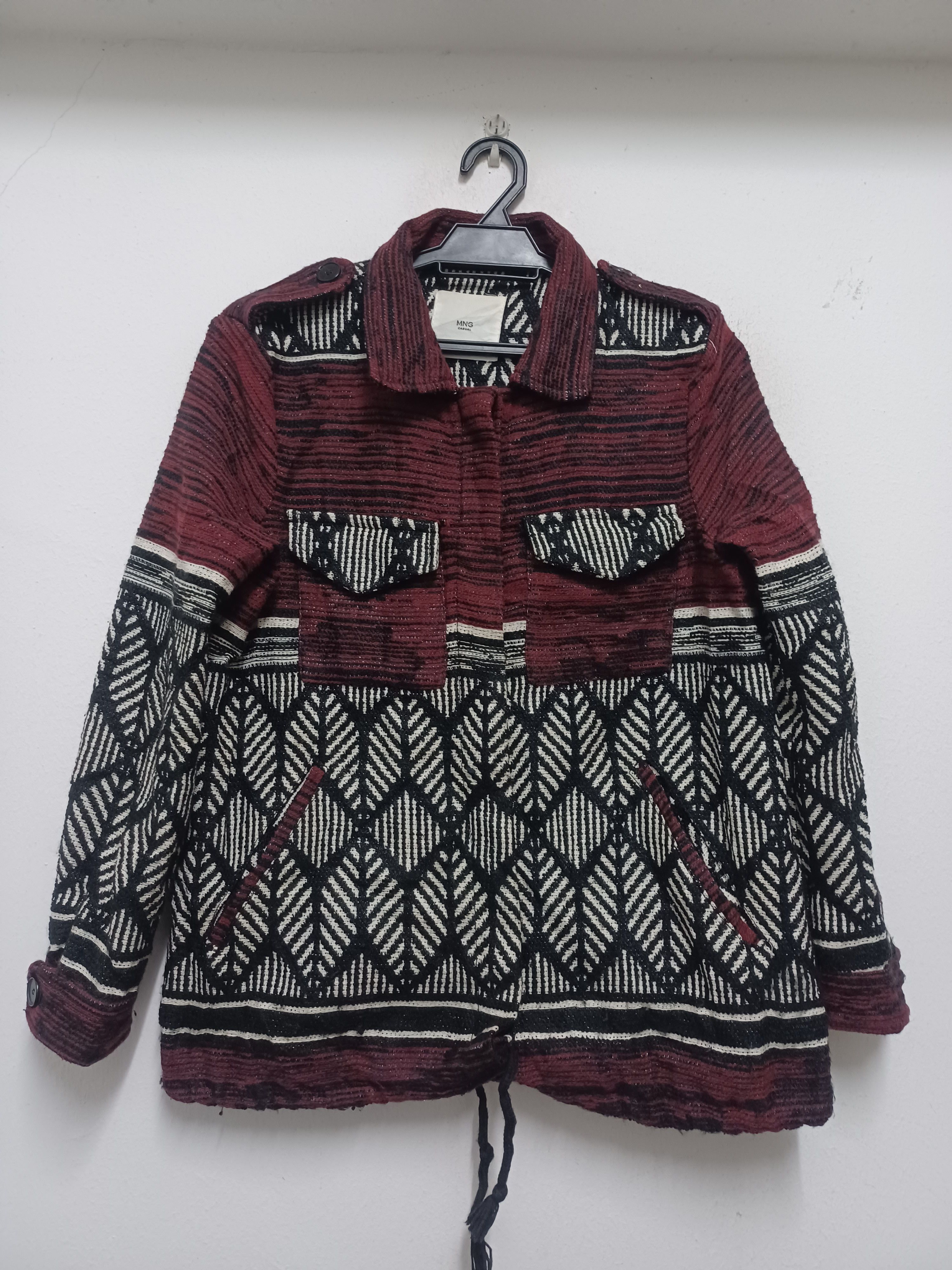Mango × Native MNG Tribal Native Shacket Flannel Shirt Jacket Size S / US 4 / IT 40 - 1 Thumbnail