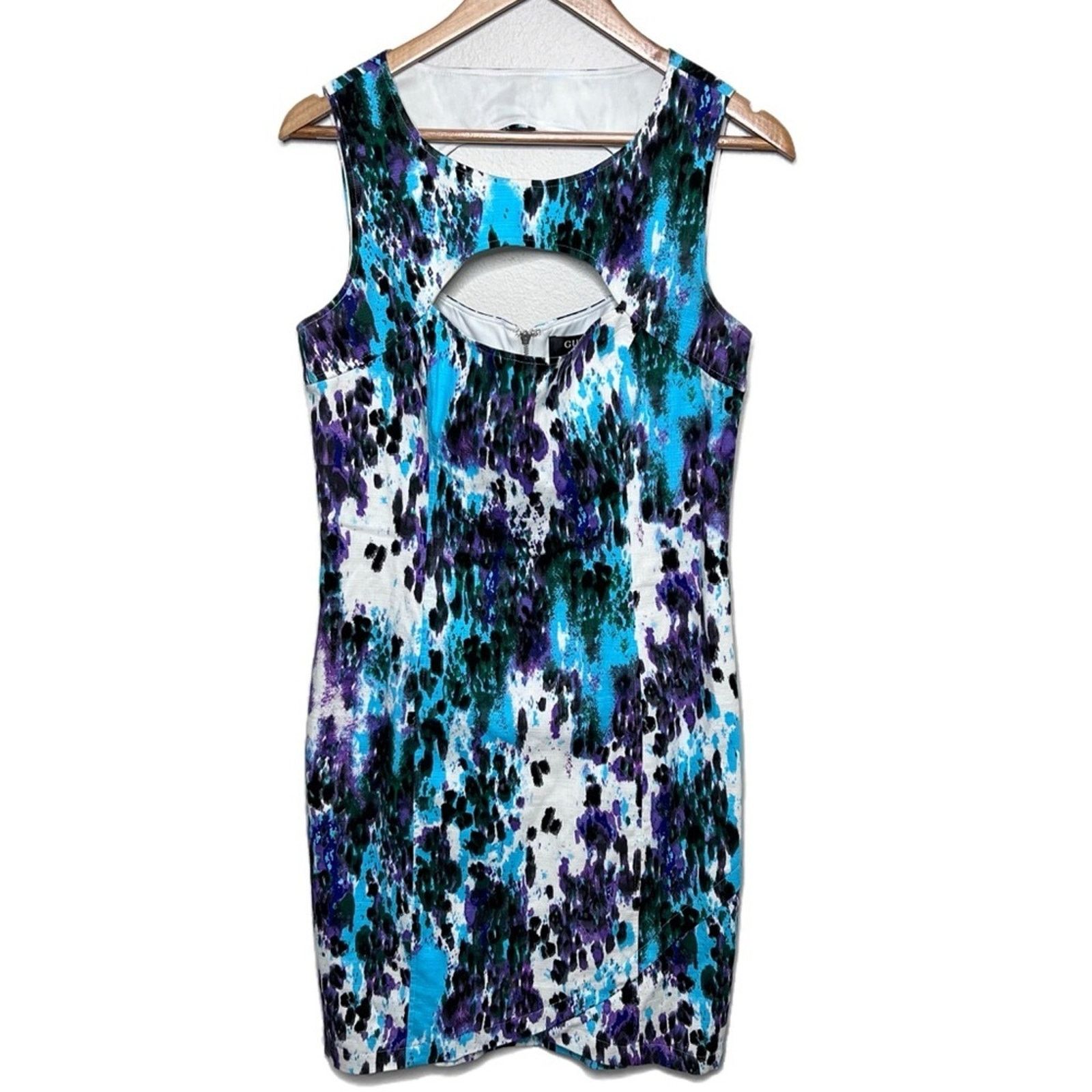 Guess GUESS Women's Shift Peekaboo Neckline Paint Splatter Dress Size XL / US 12-14 / IT 48-50 - 1 Thumbnail