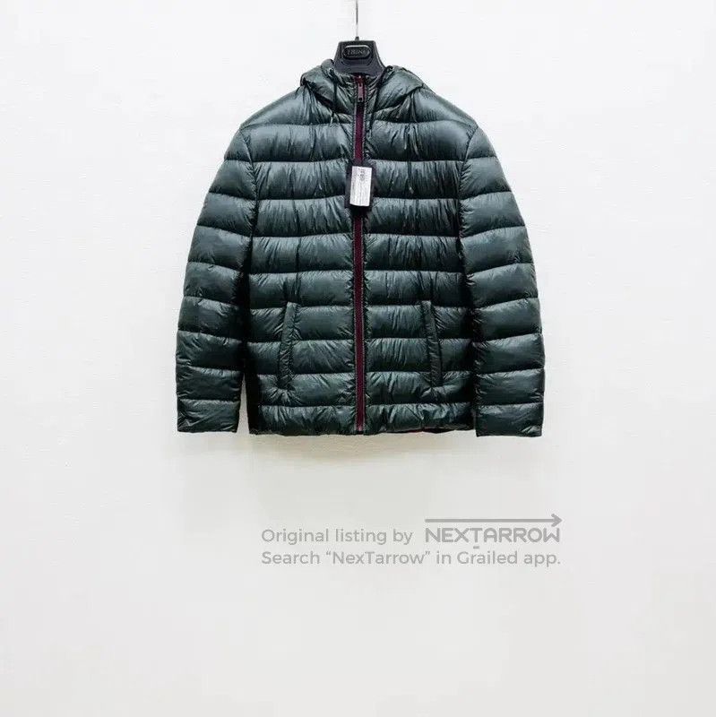 Prada Gray Men's Puffer Jacket in XL Size.