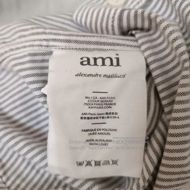 AMI AMI Men's Gray Striped Long Sleeve Shirt . Size US L / EU 52-54 / 3 - 6 Thumbnail