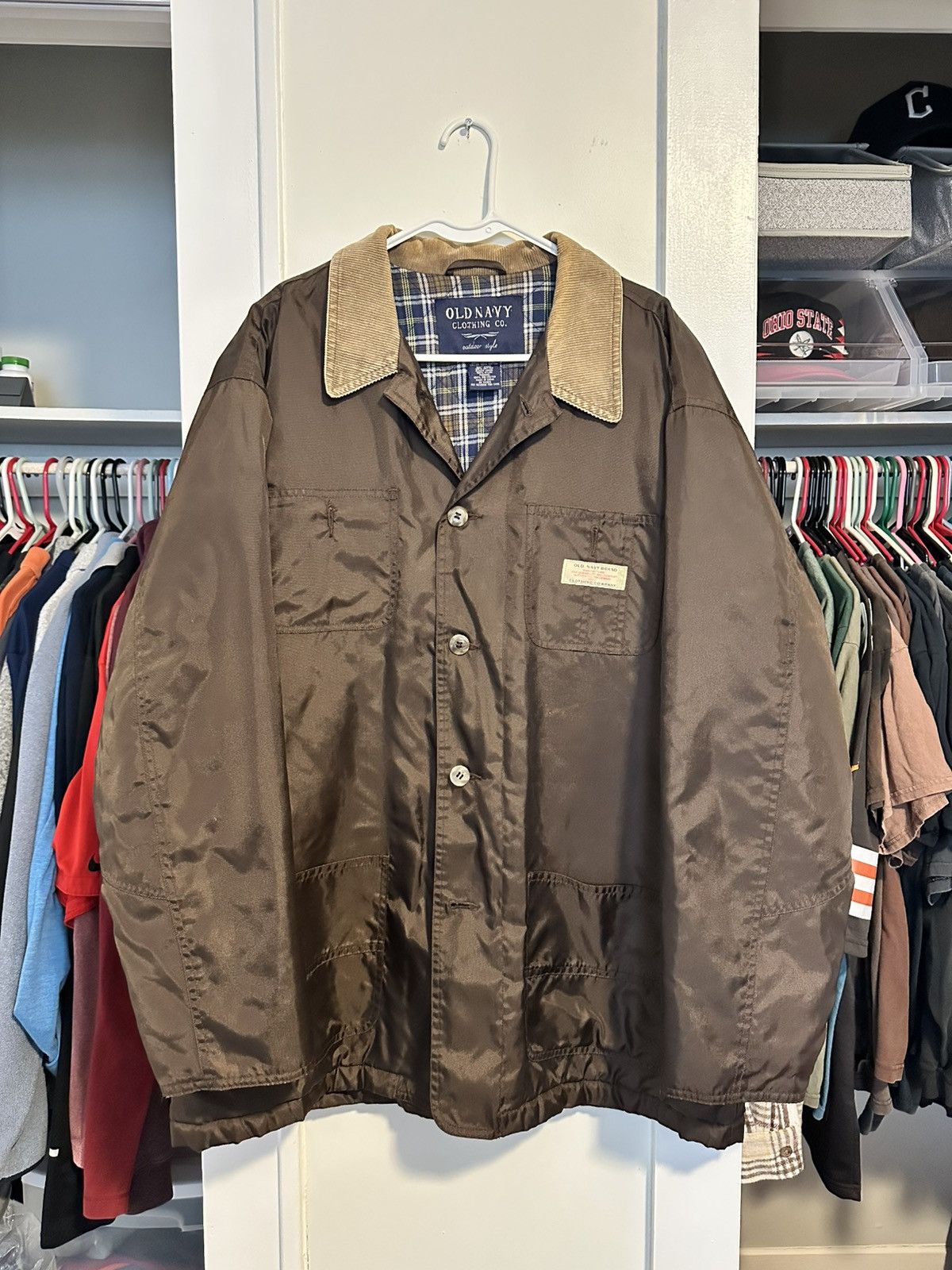 Old Navy Y2K Old Navy Clothing Co. Flannel Lined Utility Jacket Size US L / EU 52-54 / 3 - 1 Thumbnail
