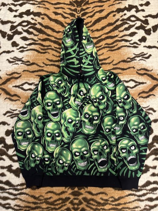 Green skull hotsell hoodie supreme