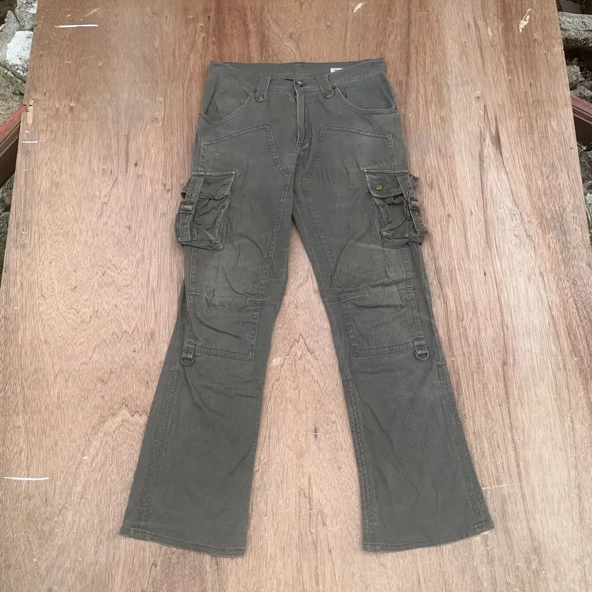 Japanese Brand RARE ‼️DOUBLE KNEE TROUSERS SEMATIC DESIGN CARGO FADED PANTS Size US 31 - 1 Thumbnail