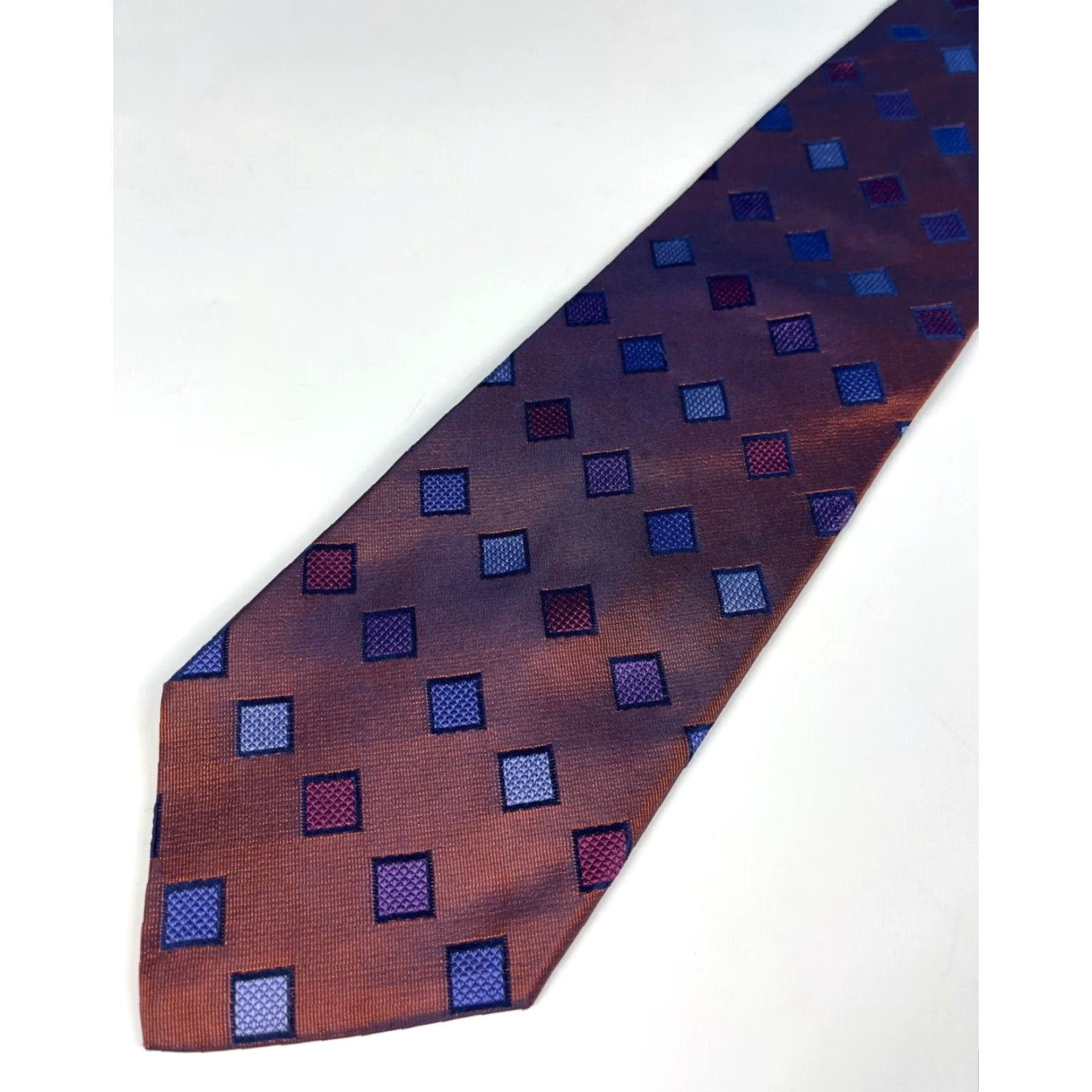 Ermenegildo Zegna VINTAGE Ermenegildo Zegna Silk Tie Geometric Bronze Made in Italy Size ONE SIZE - 4 Thumbnail
