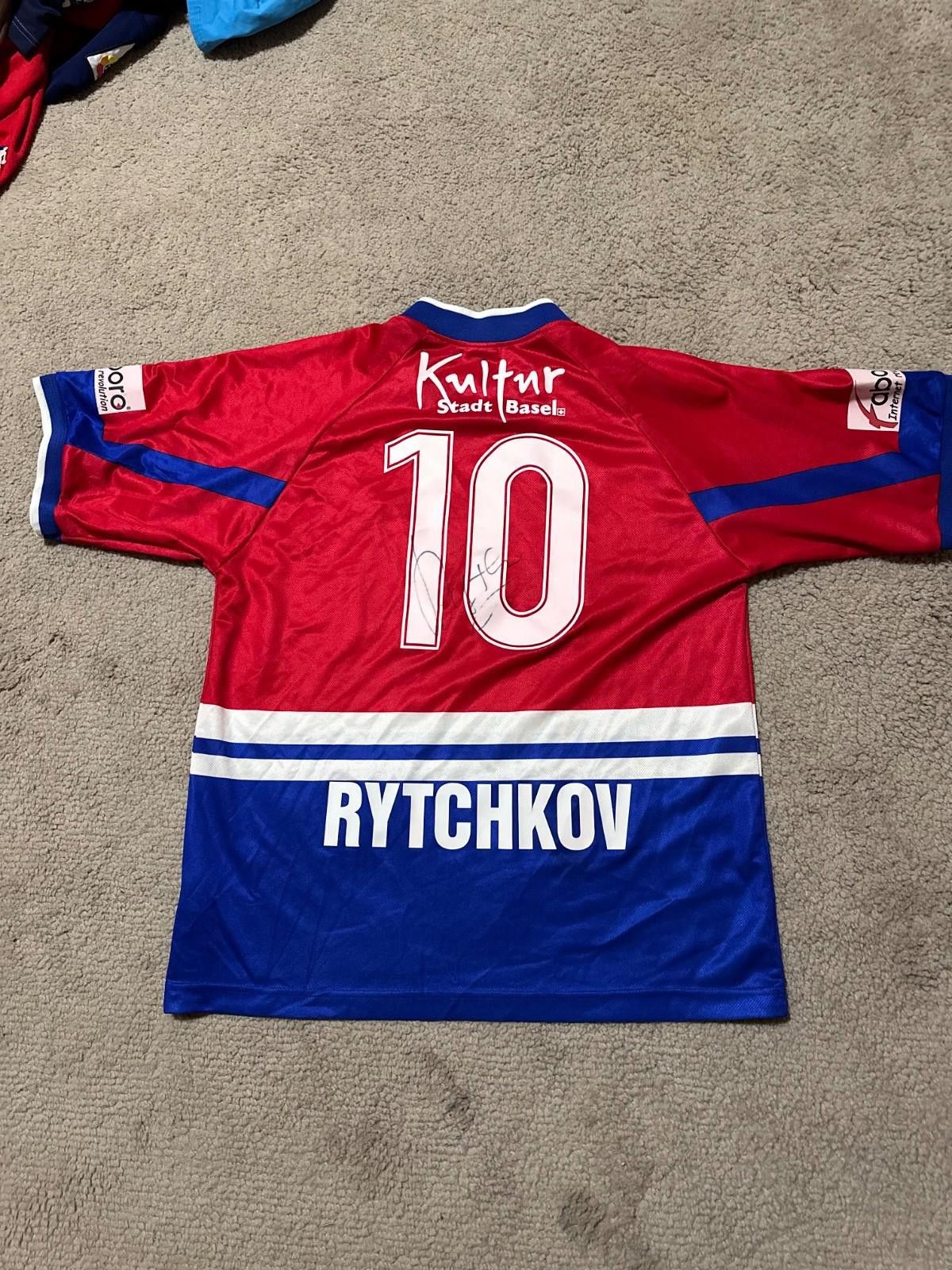 Nike #10 RYTCHKOV FC Basel 1998/99 Football Shirt Soccer Jersey Size US XL / EU 56 / 4 - 7 Thumbnail