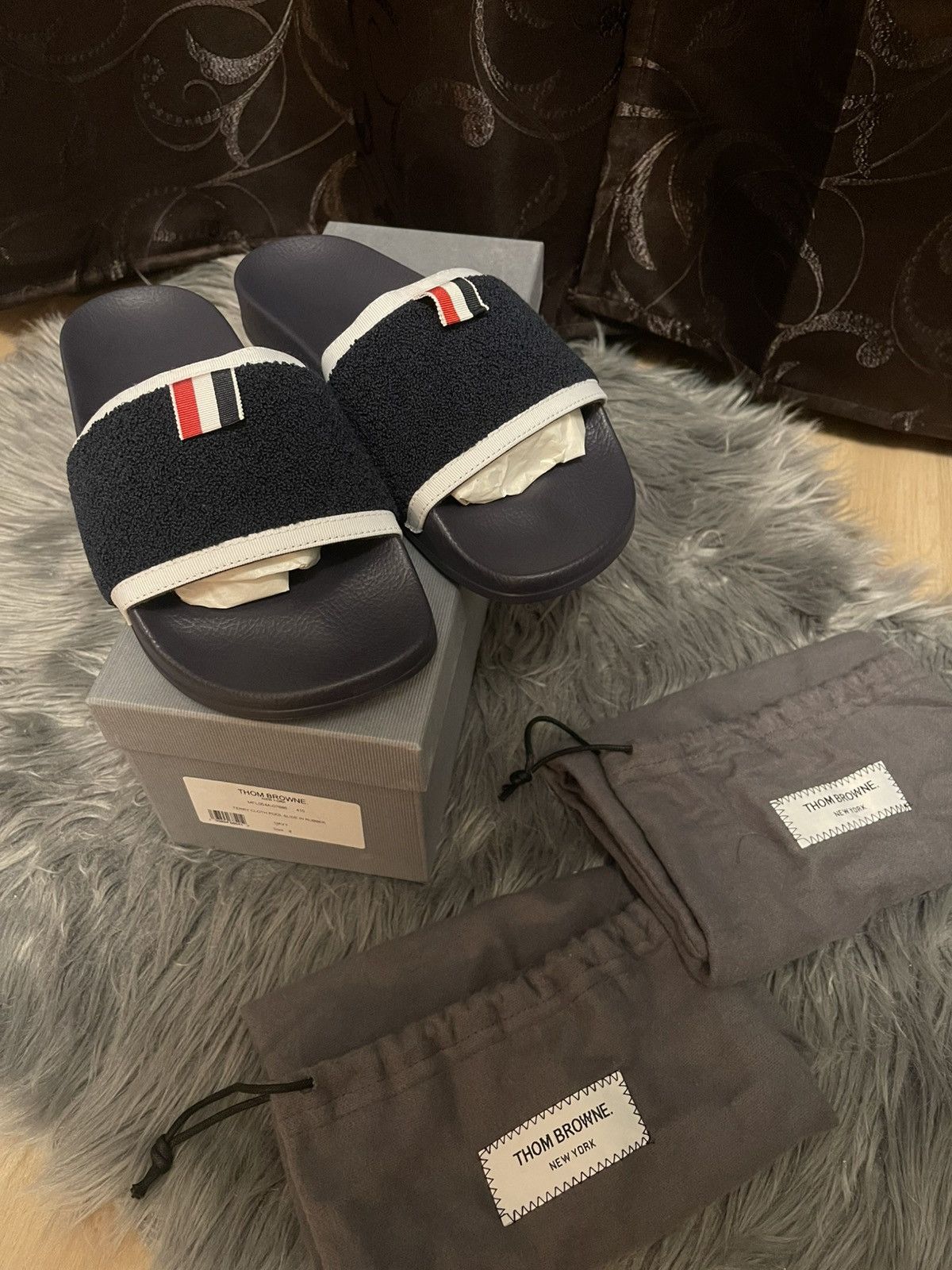 Thom Browne Thom Browne cloth pool slide in rubber Size US 8 / EU 41 - 1 Thumbnail