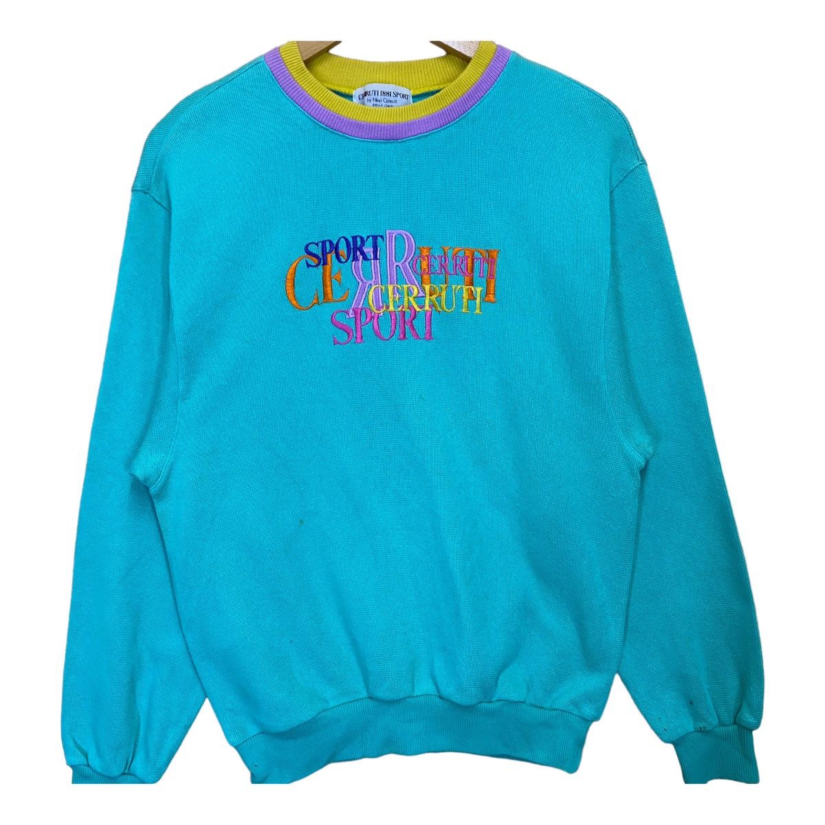 Cerruti 1881 × Vintage Cerruti 1881 Big Logo Multicolour Crewneck Sweatshirt Size S Size US S / EU 44-46 / 1 - 5 Thumbnail