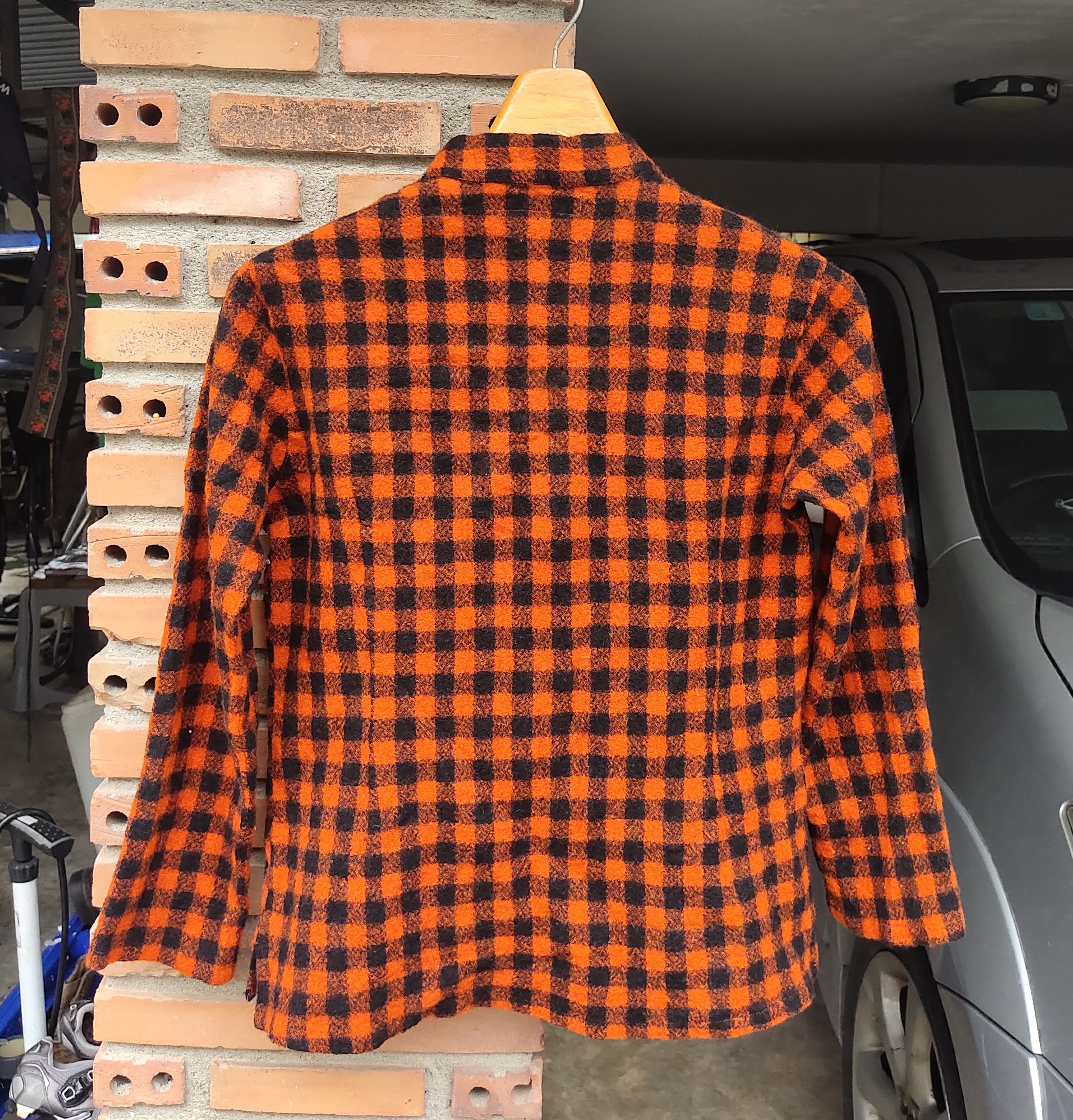 HOLLYWOOD RANCH MARKET (S249) HRM Hollywood Ranch Market Orange Buffalo Plaid Shirt Size XS / US 0-2 / IT 36-38 - 6 Thumbnail
