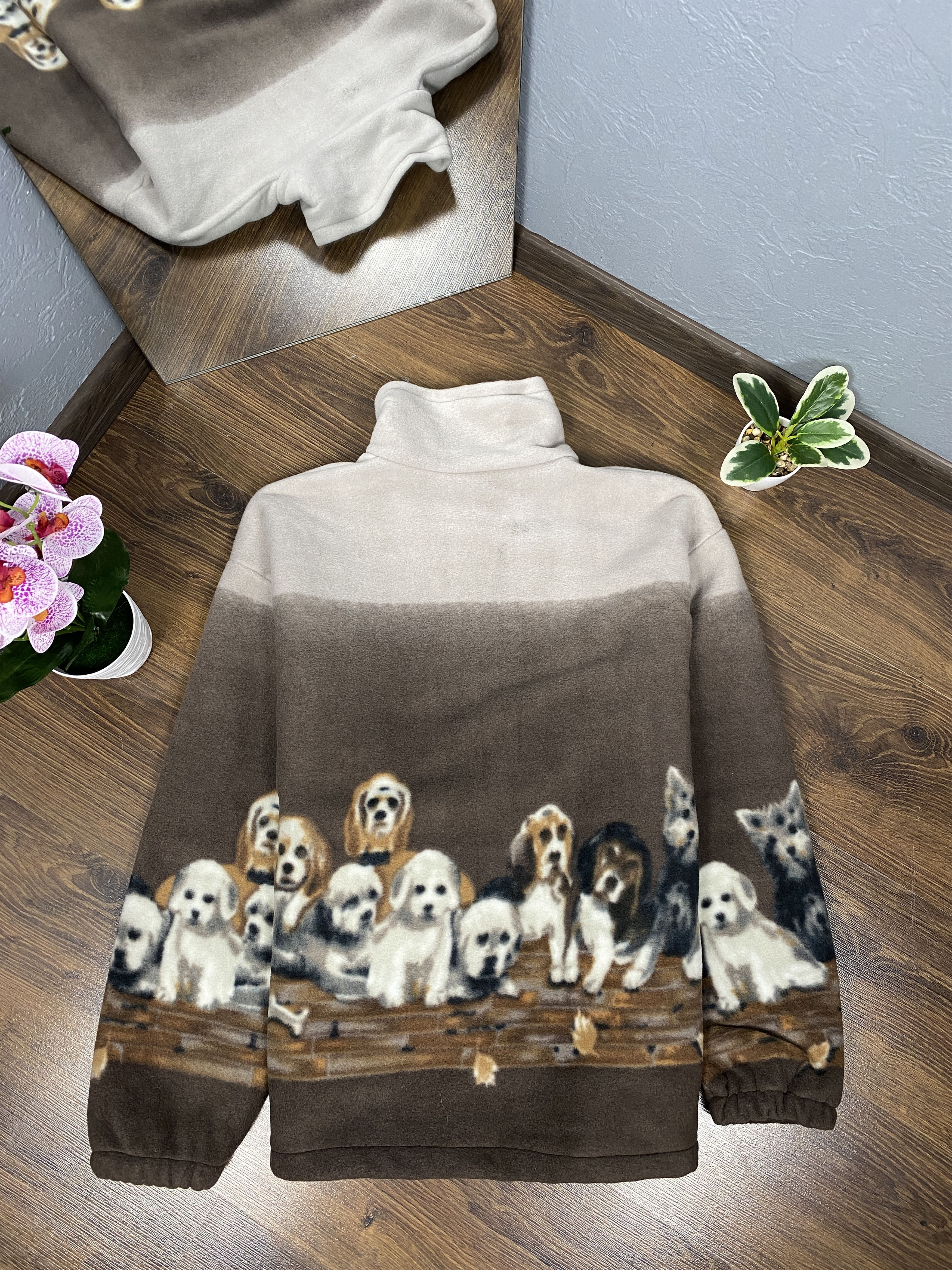 Vintage Dog print vintage animal fleece jacket Size US XL / EU 56 / 4 - 6 Thumbnail