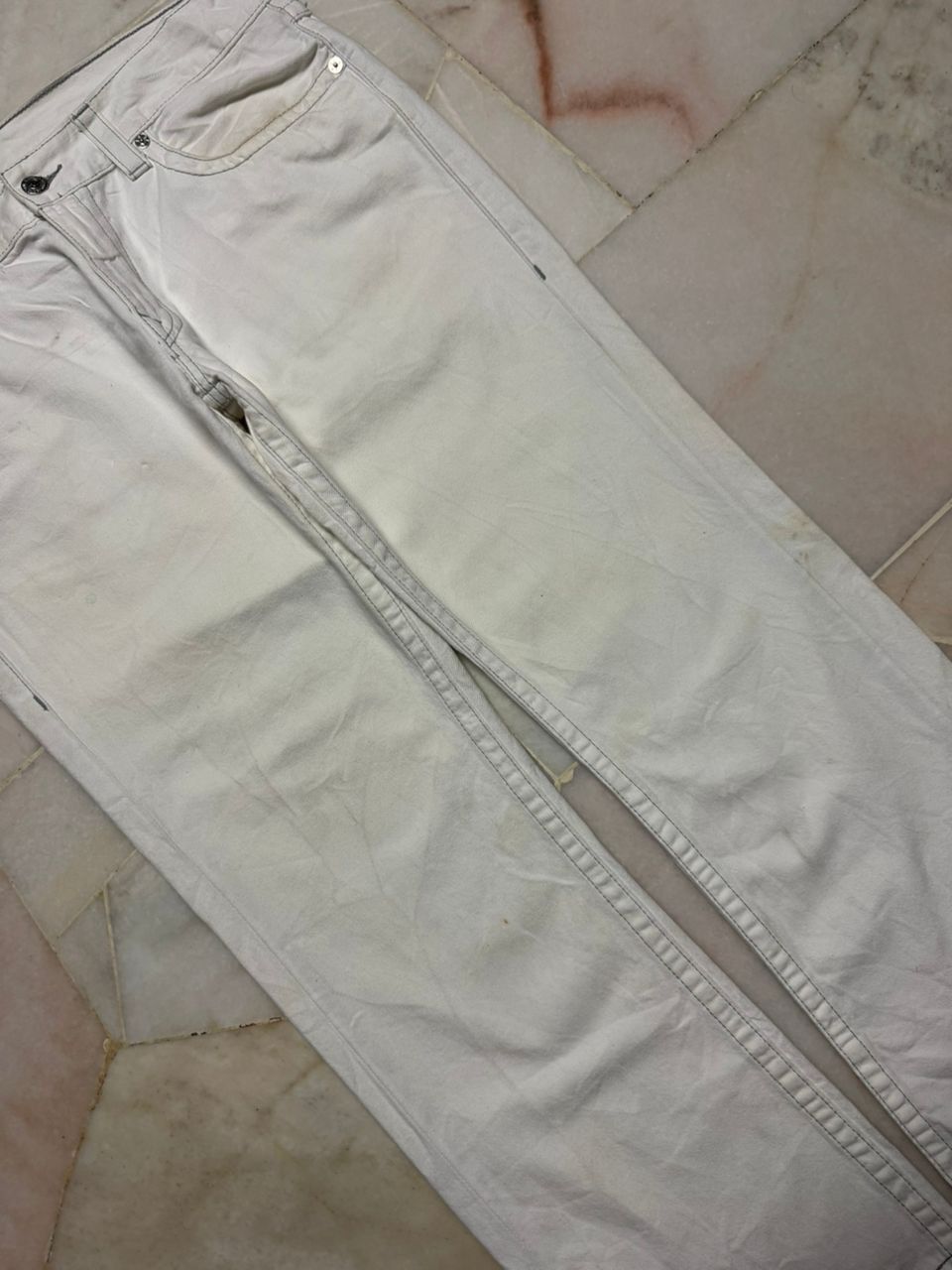 True Religion 💥BigSize💥Y2K True Religion Straight Sick Thrashed White Jean Size US 38 / EU 54 - 16 Thumbnail