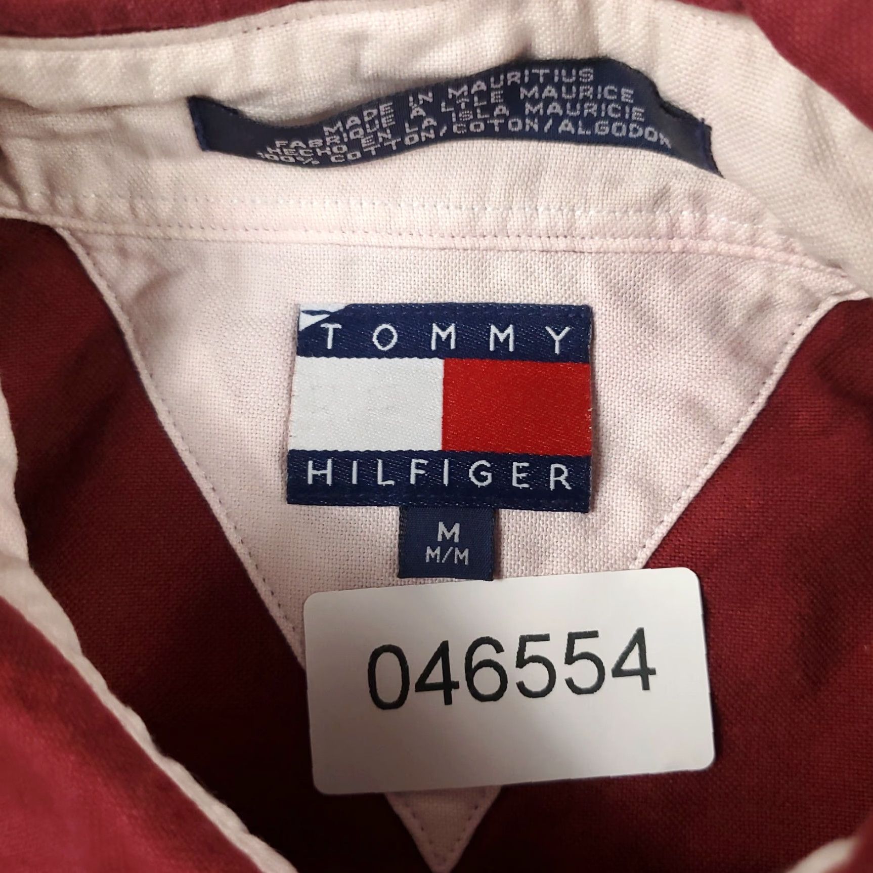 Tommy Hilfiger Tommy Hilfiger Shirt Mens Medium Red Short Sleeve Button-Up Collared Cotton Woven Regular Fit Classic American Mens Size US M / EU 48-50 / 2 - 6 Thumbnail