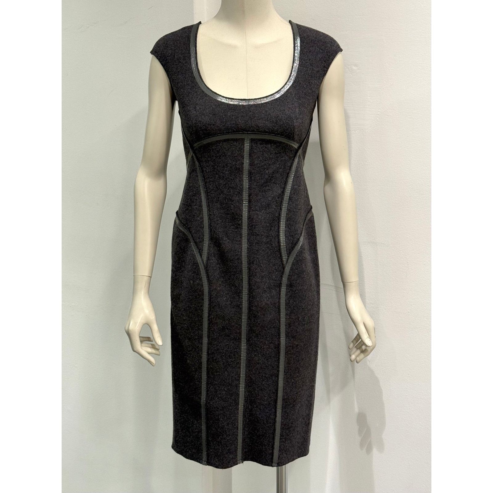 Prada 2007 Prada paneled wool midi dress Size S / US 4 / IT 40 - 1 Thumbnail