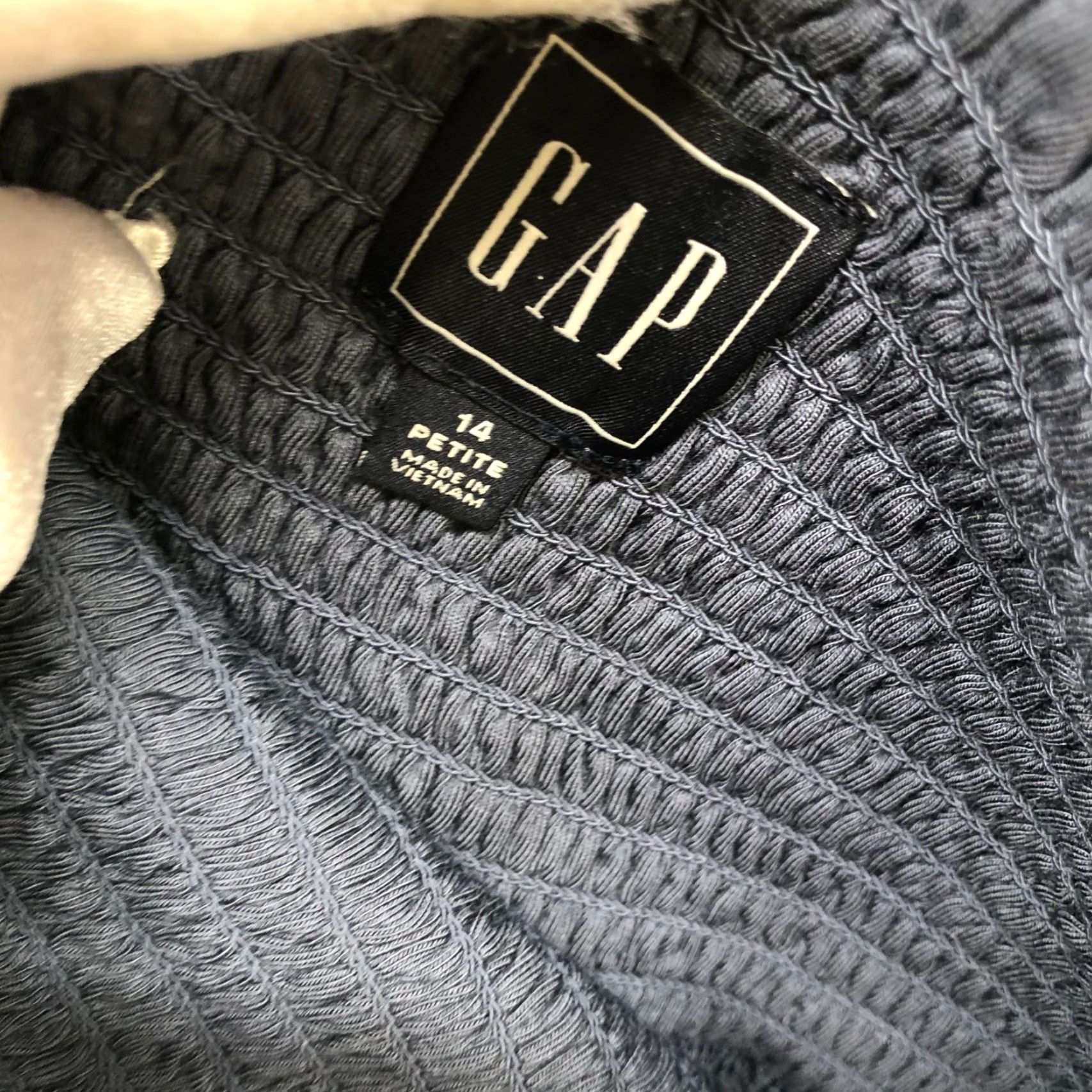 Gap VINTAGE Gap Strapless Smocked Mini Dress Womens 14P Blue A-Line Pull On Modal Blend Size XL / US 12-14 / IT 48-50 - 7 Thumbnail