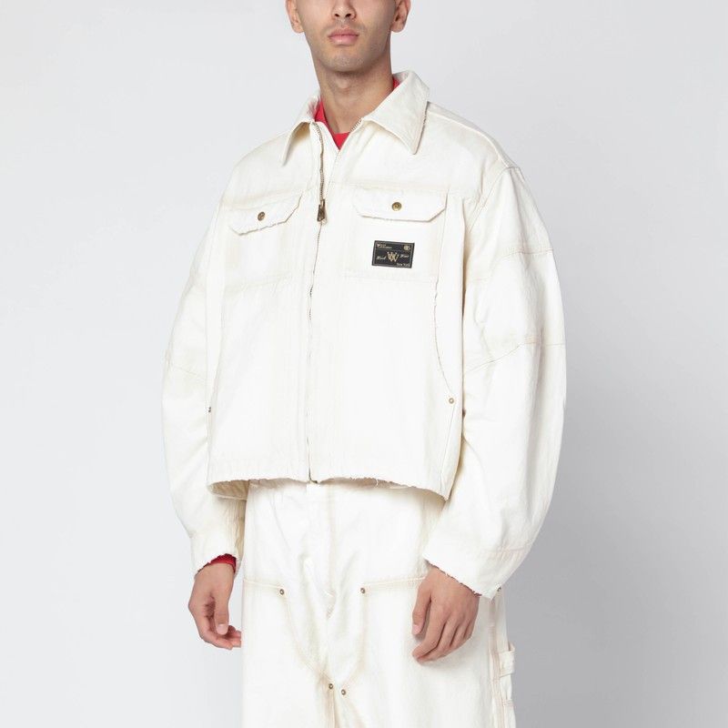 Willy Chavarria Willy Chavarria Stockton White Washed-Effect Zip Jacket Size US S / EU 44-46 / 1 - 1 Thumbnail