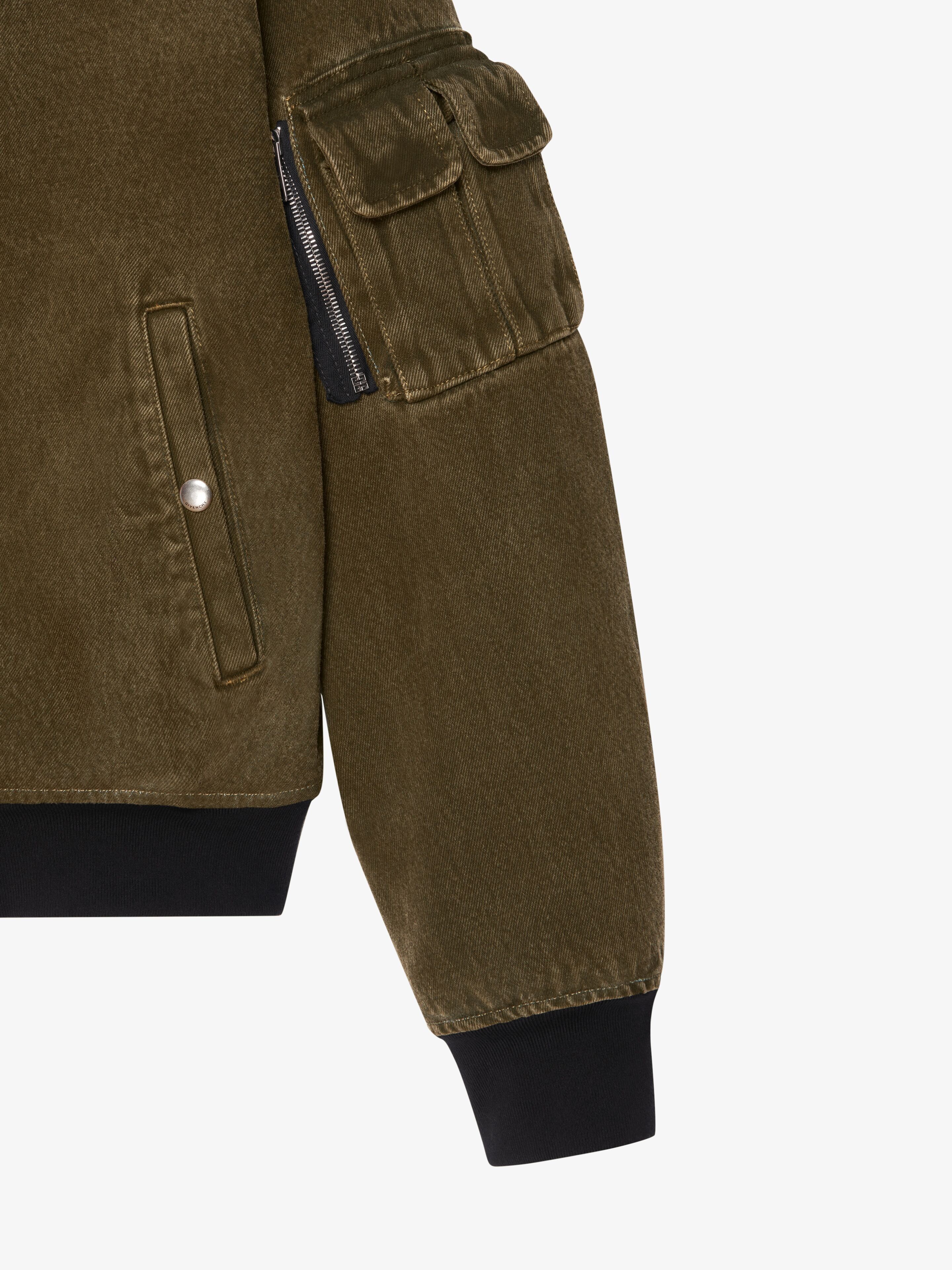 Givenchy o1w1db10925 Reversible Bomber Denim Jacket in Green Size US M / EU 48-50 / 2 - 7 Thumbnail